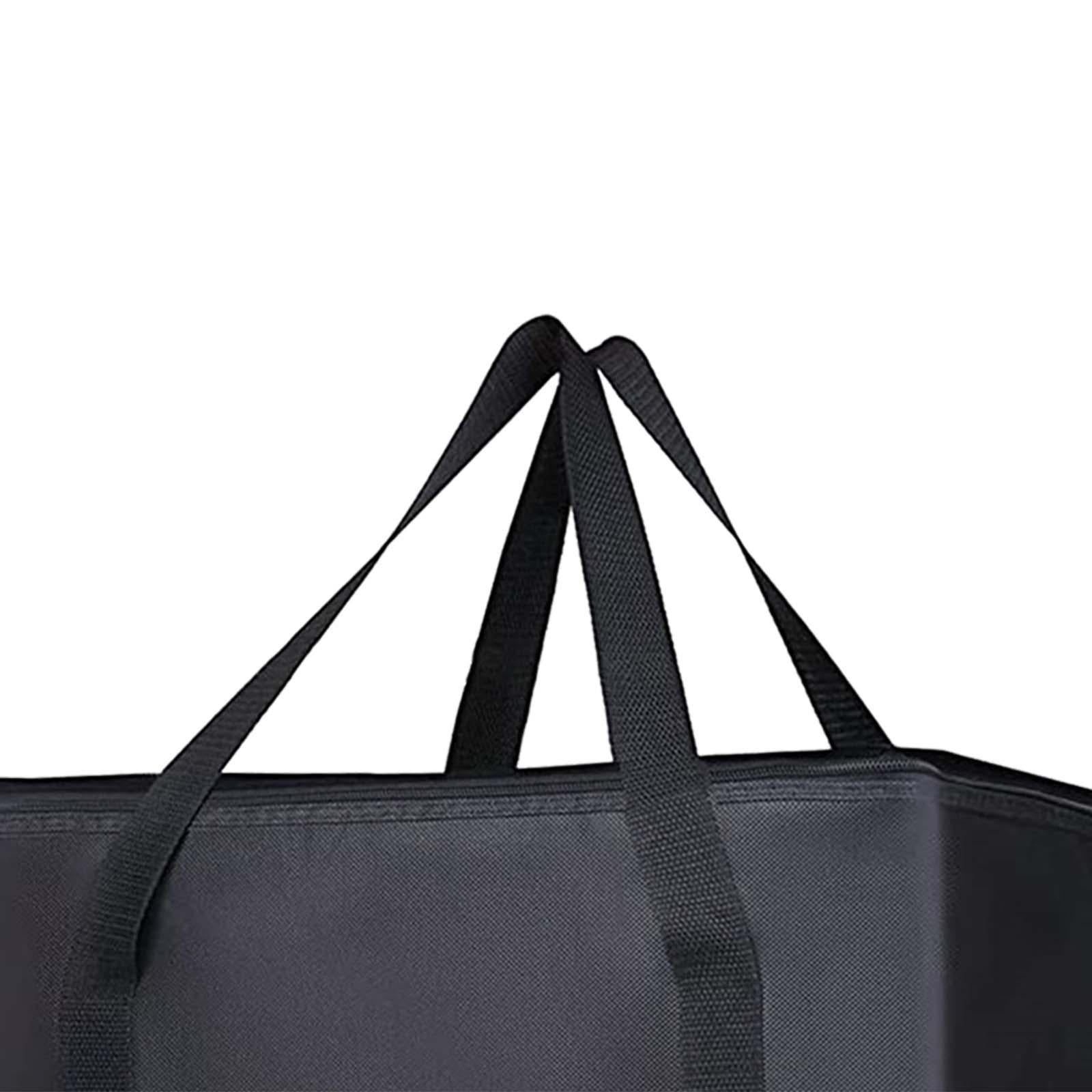 Insulated Cooler Bag Reusable Grocery Shopping Bag for Office Picnic Camping Black