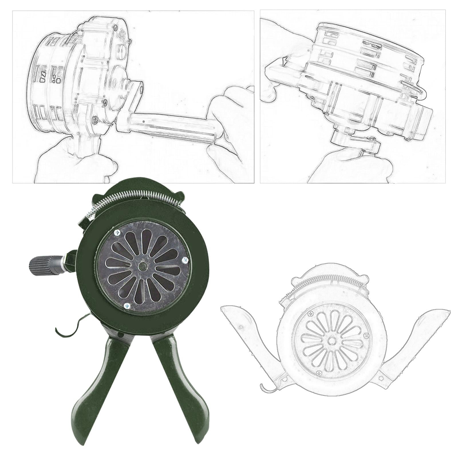 Manual Hand Crank Loud 550Hz Air ALARMS Alarm for Factories Port Flood Control Green