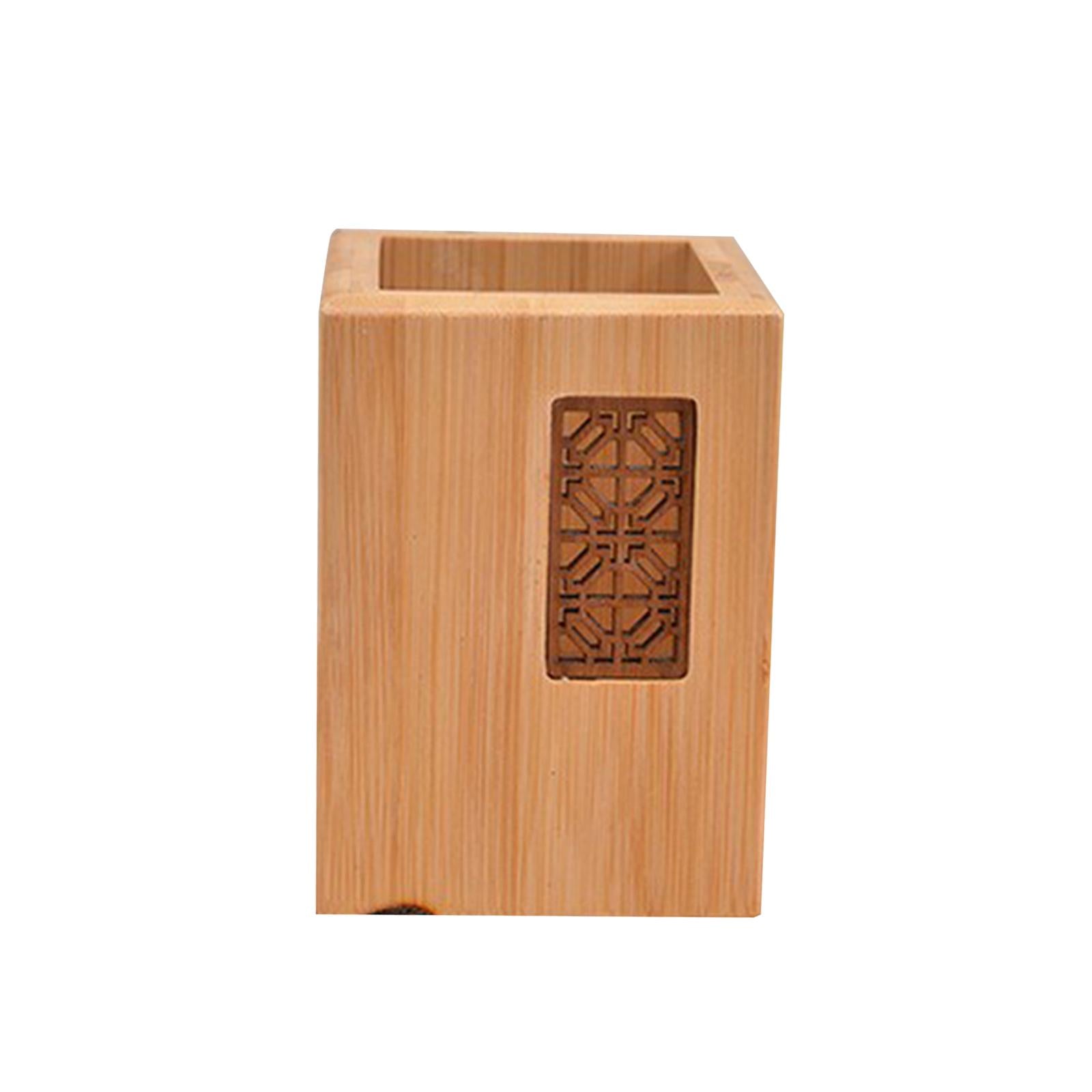 Pencil Display Stand Desk Organizer Table Classroom Office Wooden Pen Holder