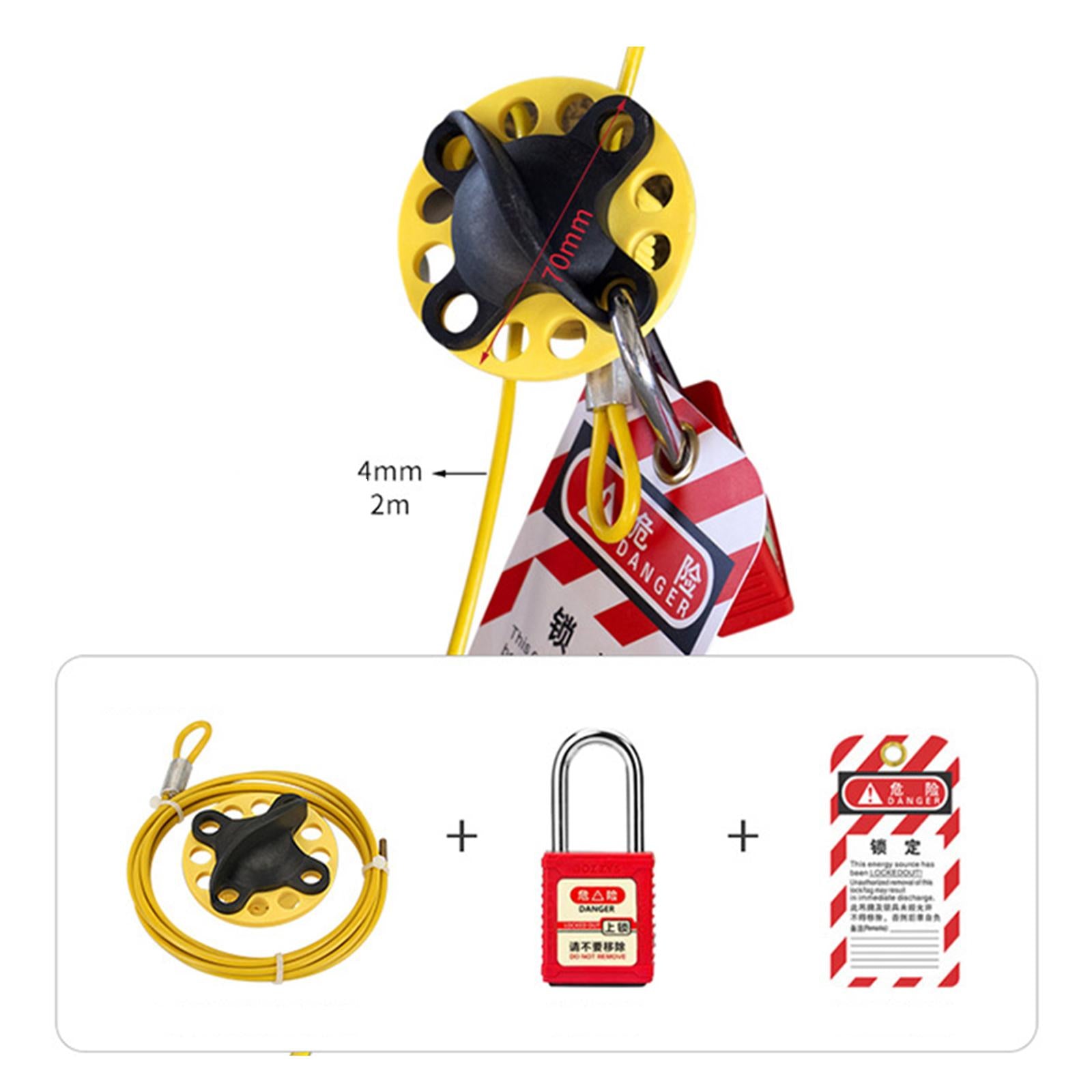 Adjustable Lockout Cable Safety Cable Lock for Disconnect Switches Equipment