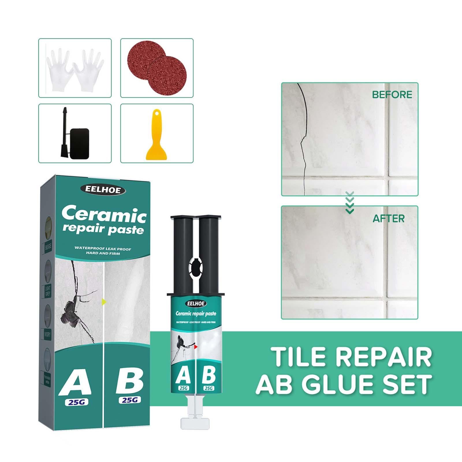 Tile Repair Agent Floor Repair Wall Repair Patch Set for Kitchen Home Marble White