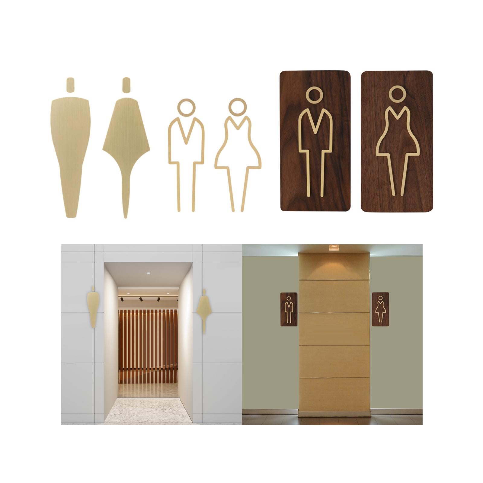 Men and Women Restroom Signage Placard Restroom Sign Mall Hotel Washroom A