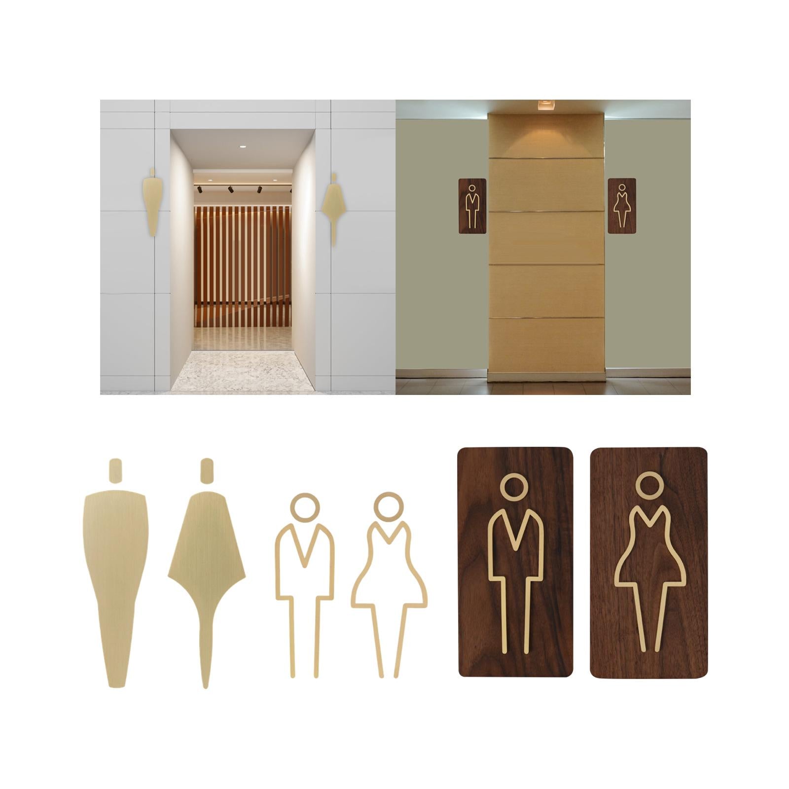 Men and Women Restroom Signage Placard Restroom Sign Mall Hotel Washroom A