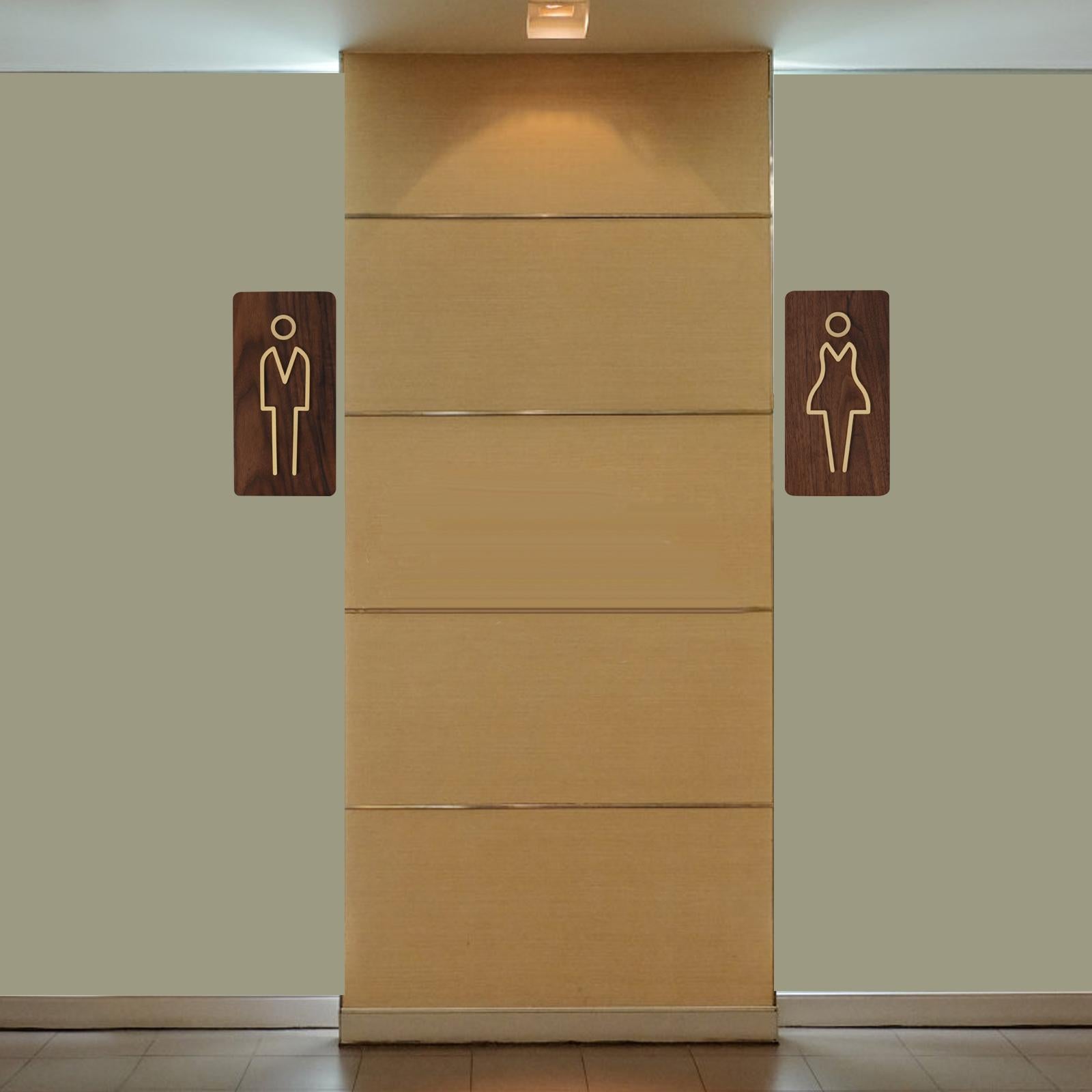 Men and Women Restroom Signage Placard Restroom Sign Mall Hotel Washroom C