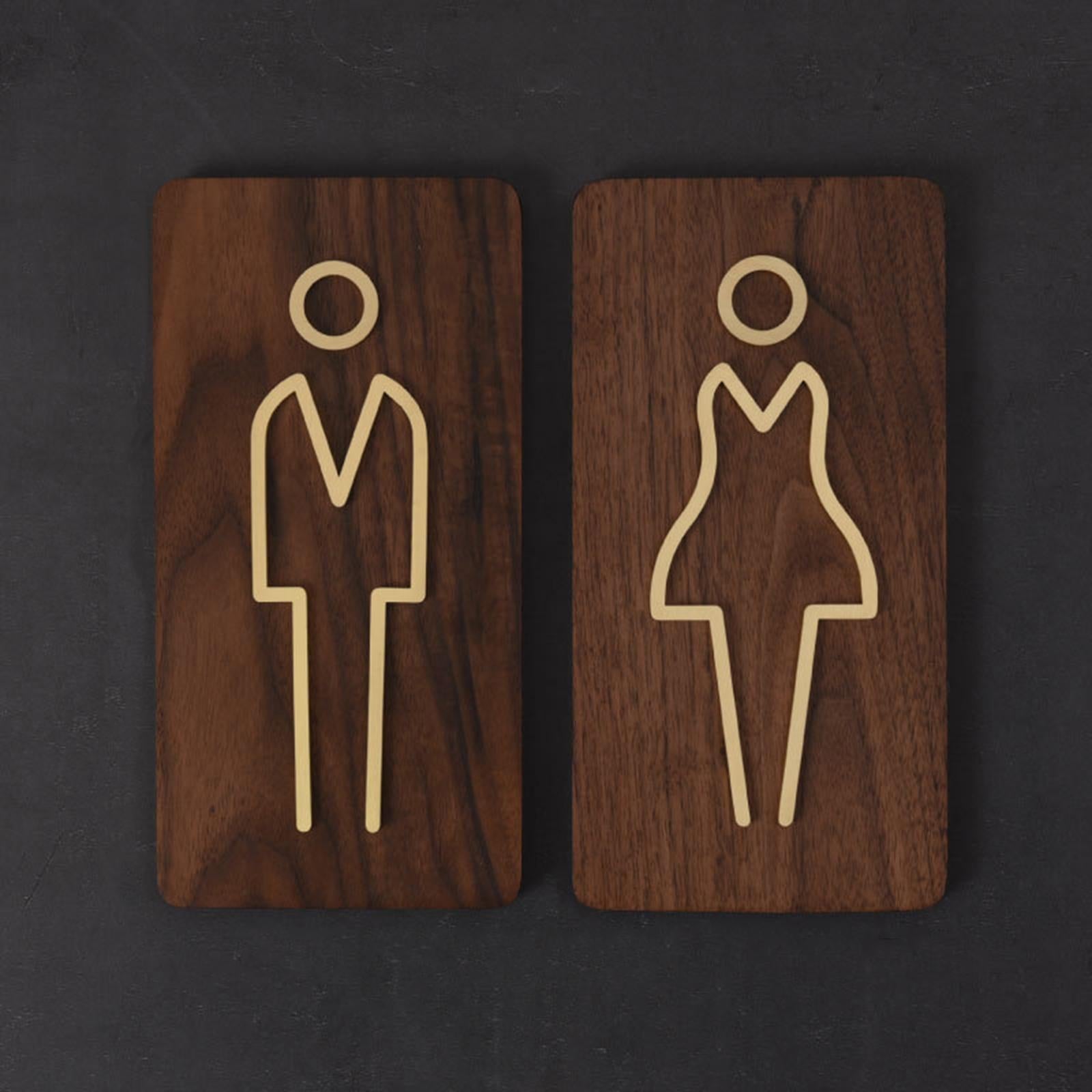 Men and Women Restroom Signage Placard Restroom Sign Mall Hotel Washroom C