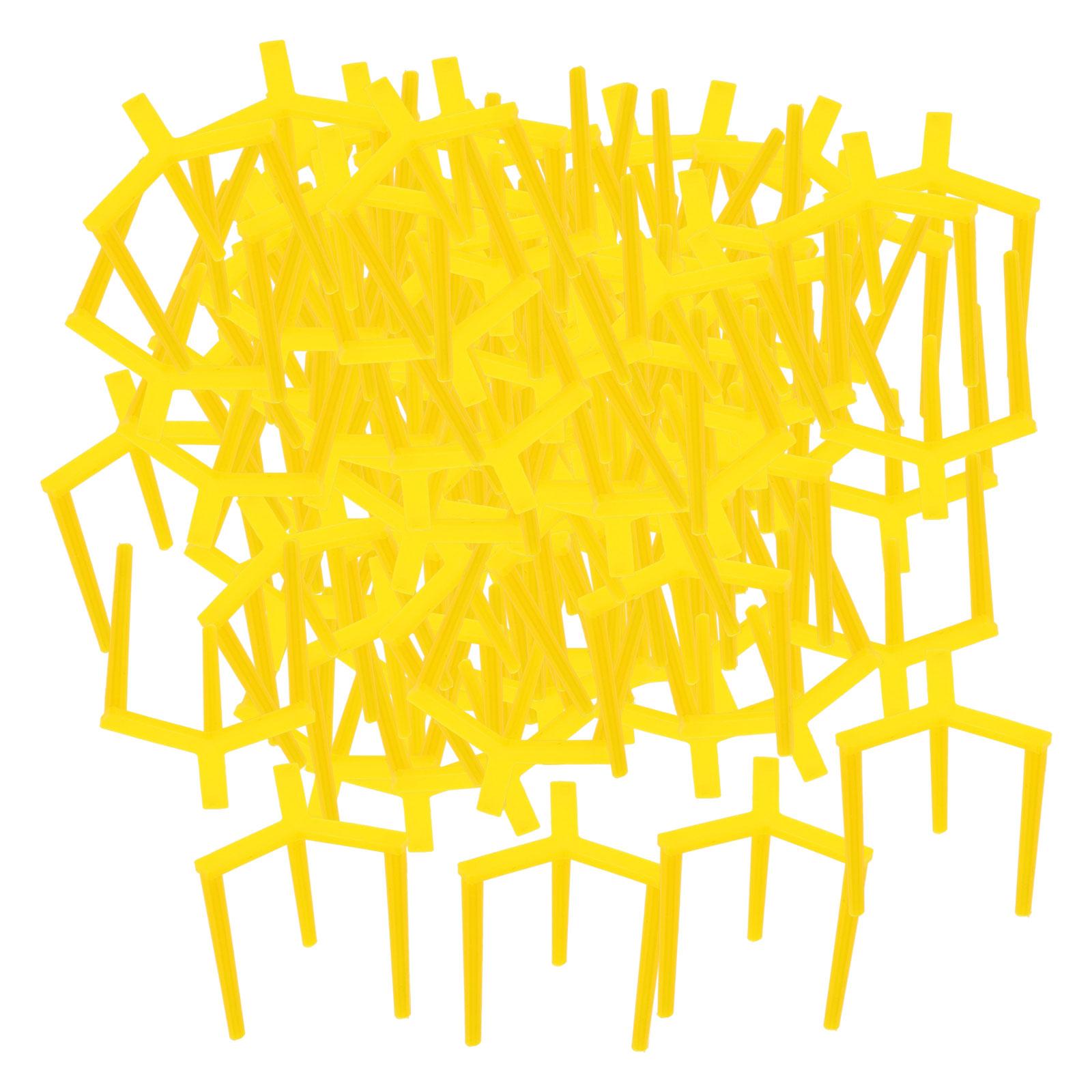 100 Pieces Pizza Stand Pizza Separation Rack for Food Take Out Catering Desk Yellow
