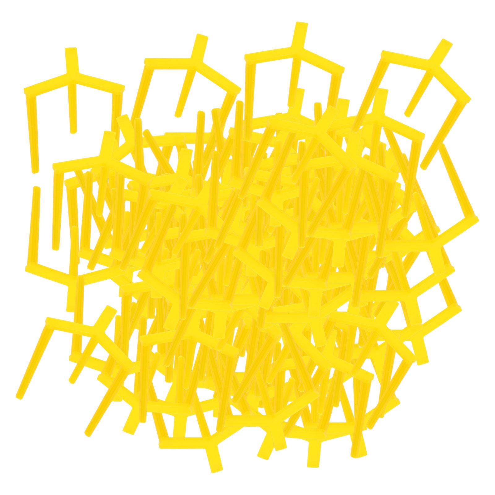 100 Pieces Pizza Stand Pizza Separation Rack for Food Take Out Catering Desk Yellow