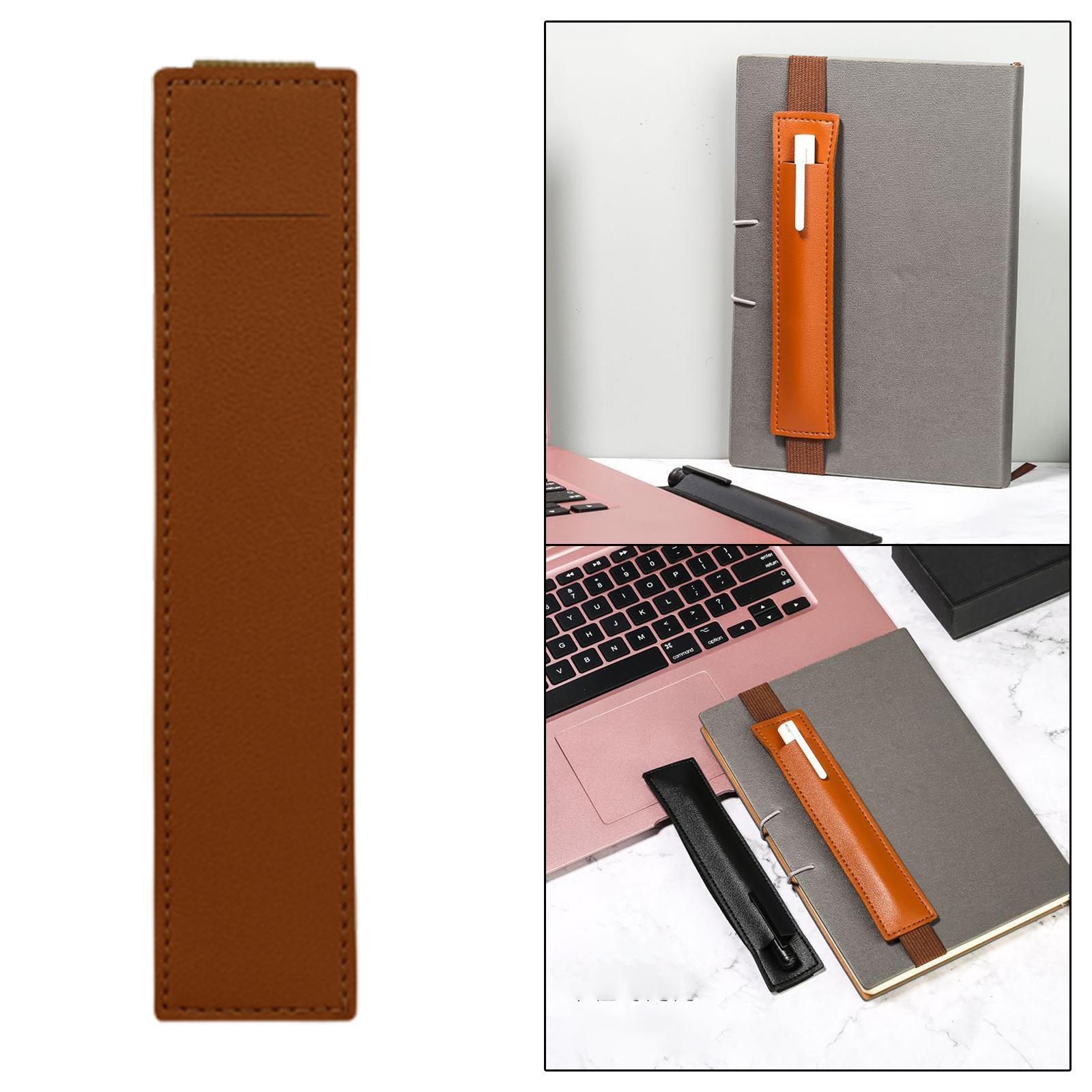 Elastic Band Pen Holder Pen Sleeve for Hardcover Journals Planners Notebooks Brown