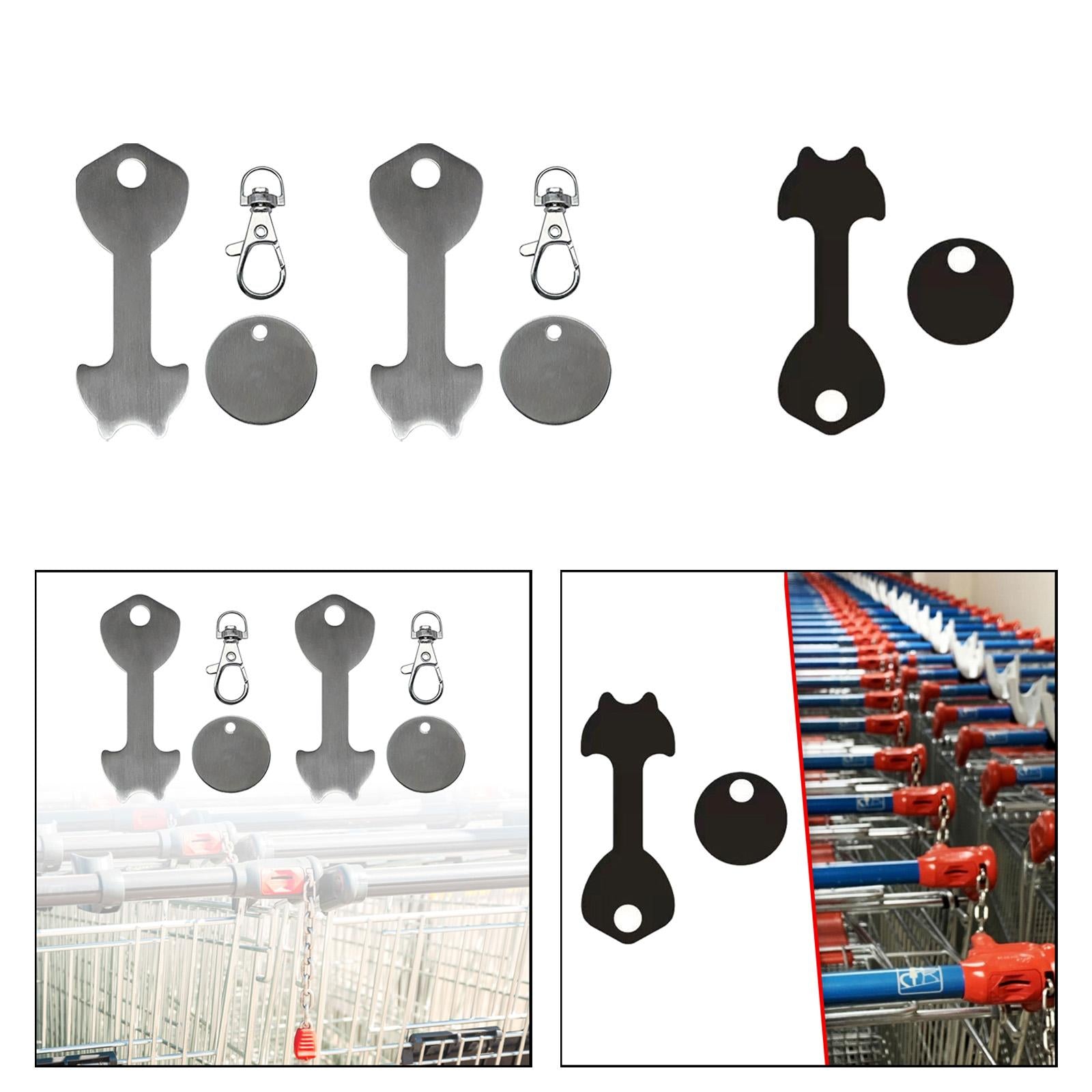 Shopping Trolley Tokens Portable DIY Collection Decor Removable Keyring Hook 2 Pieces