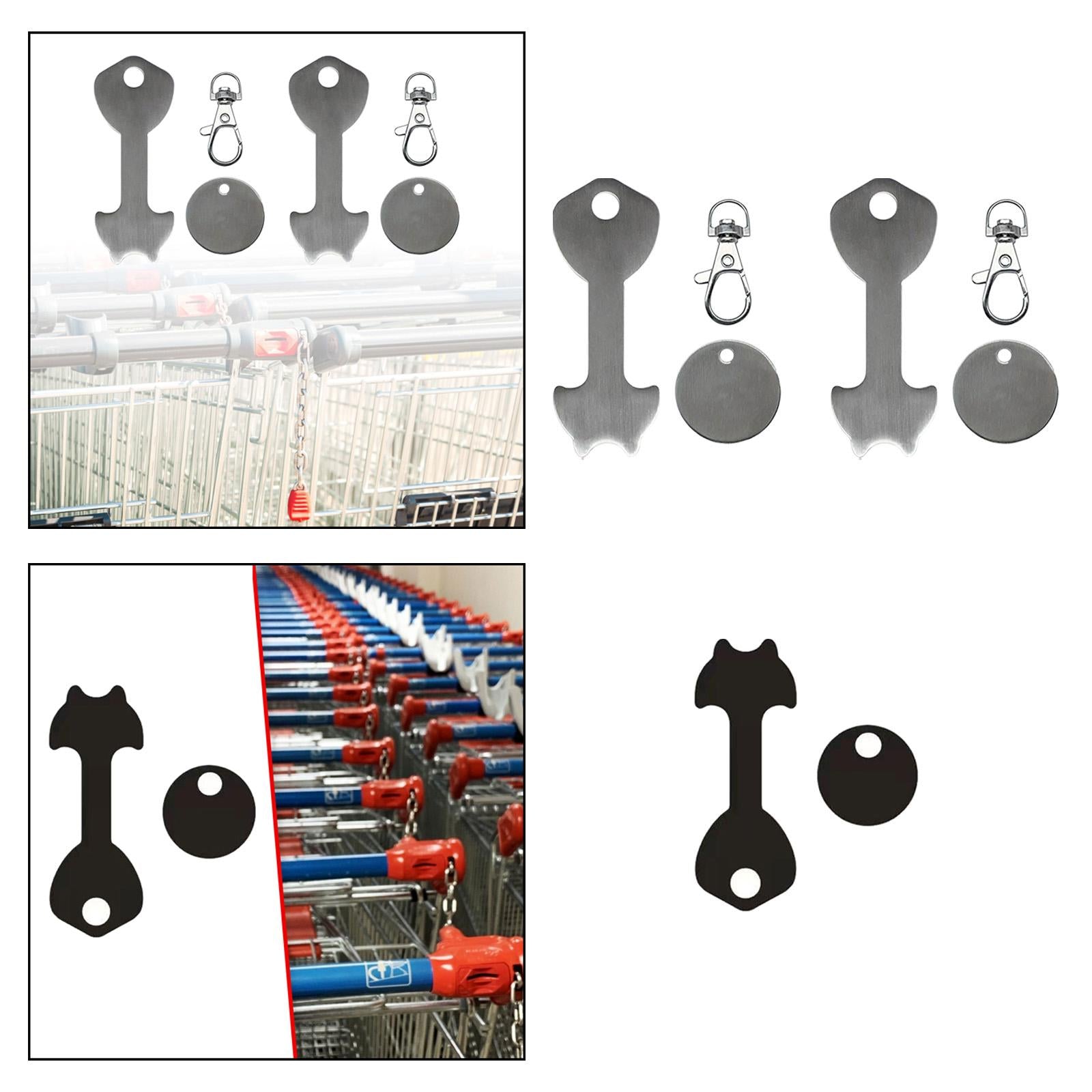 Shopping Trolley Tokens Portable DIY Collection Decor Removable Keyring Hook 2 Pieces