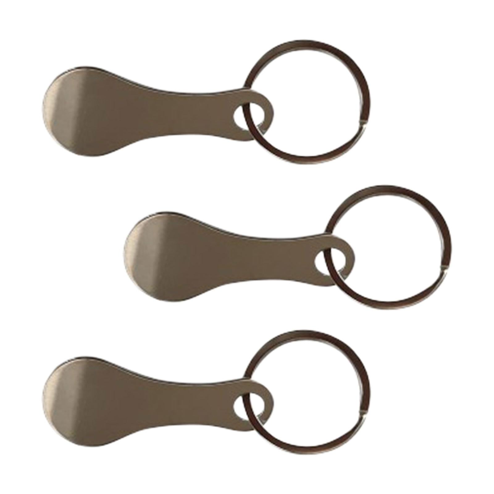 Shopping Trolley Tokens Metal Removable Stable Decorative Portable Key Rings 3 Pieces
