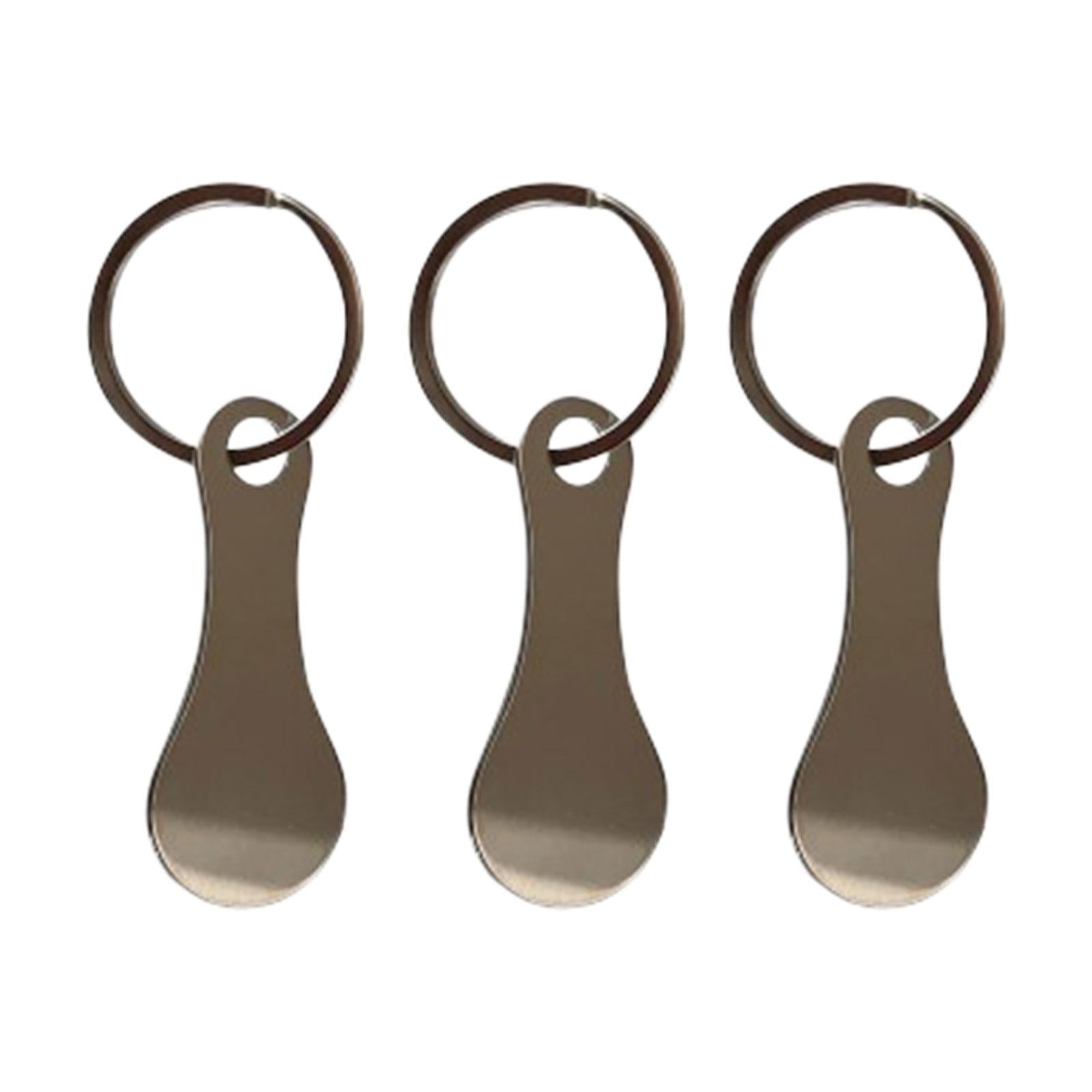 Shopping Trolley Tokens Metal Removable Stable Decorative Portable Key Rings 3 Pieces