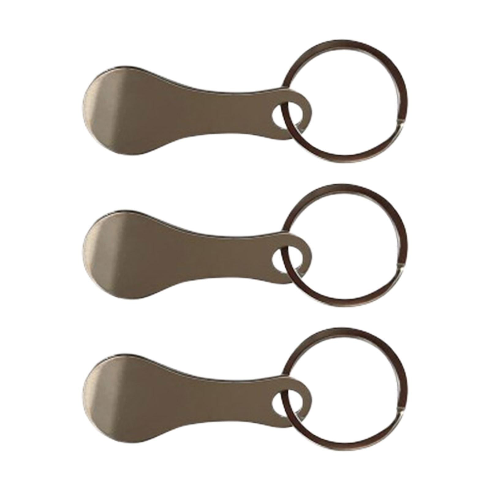 Shopping Trolley Tokens Metal Removable Stable Decorative Portable Key Rings 3 Pieces
