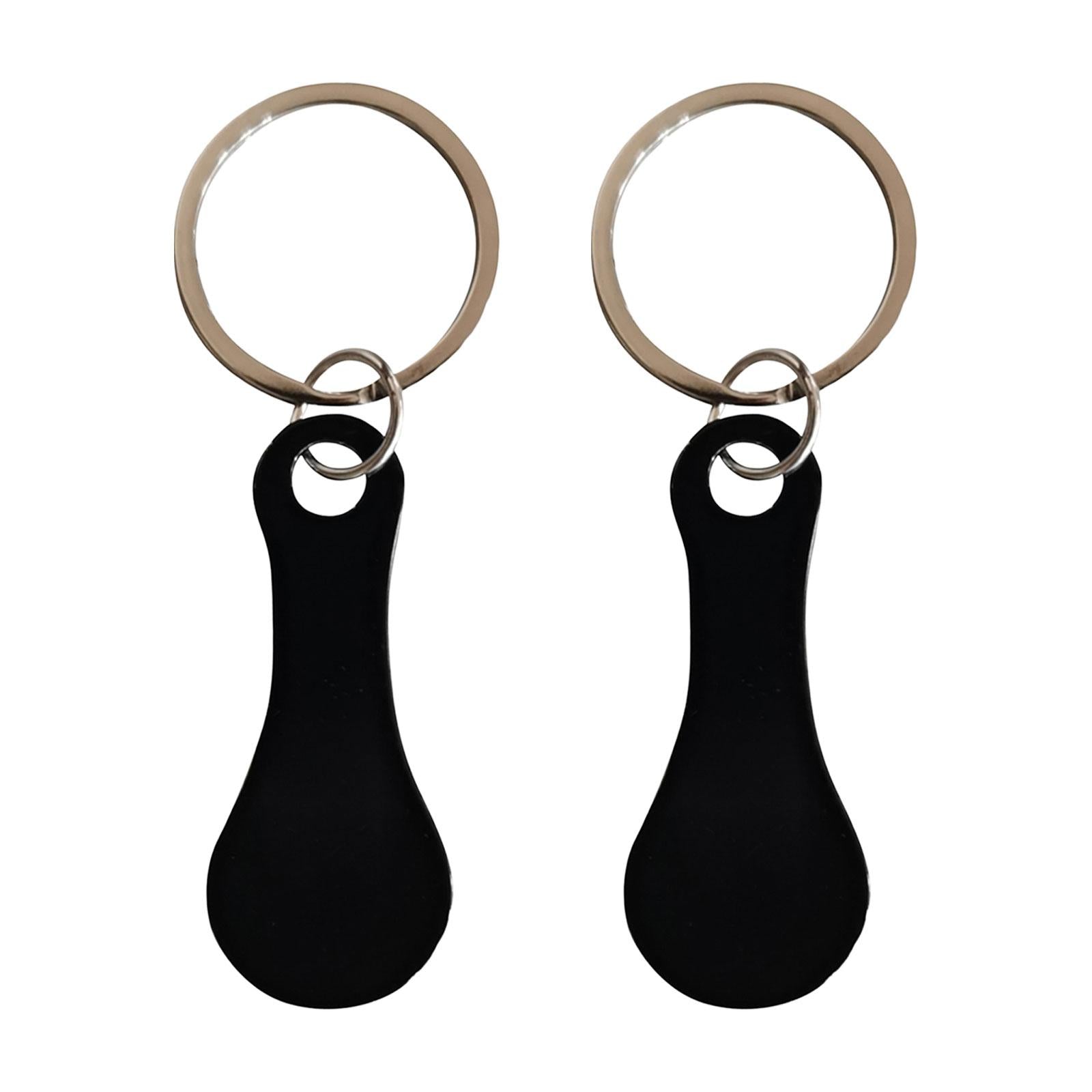 Shopping Trolley Tokens Metal Removable Stable Decorative Portable Key Rings 2 Pieces