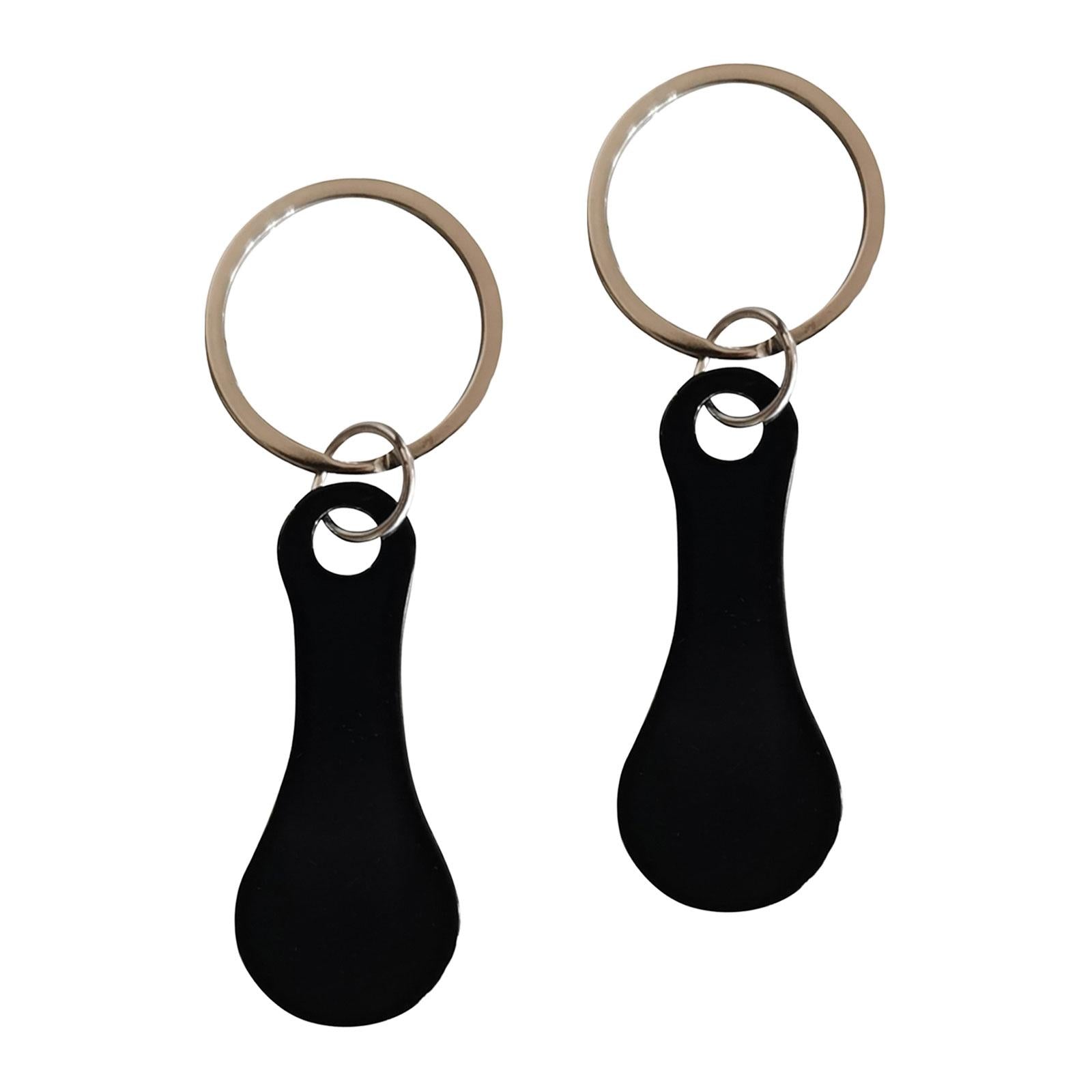 Shopping Trolley Tokens Metal Removable Stable Decorative Portable Key Rings 2 Pieces