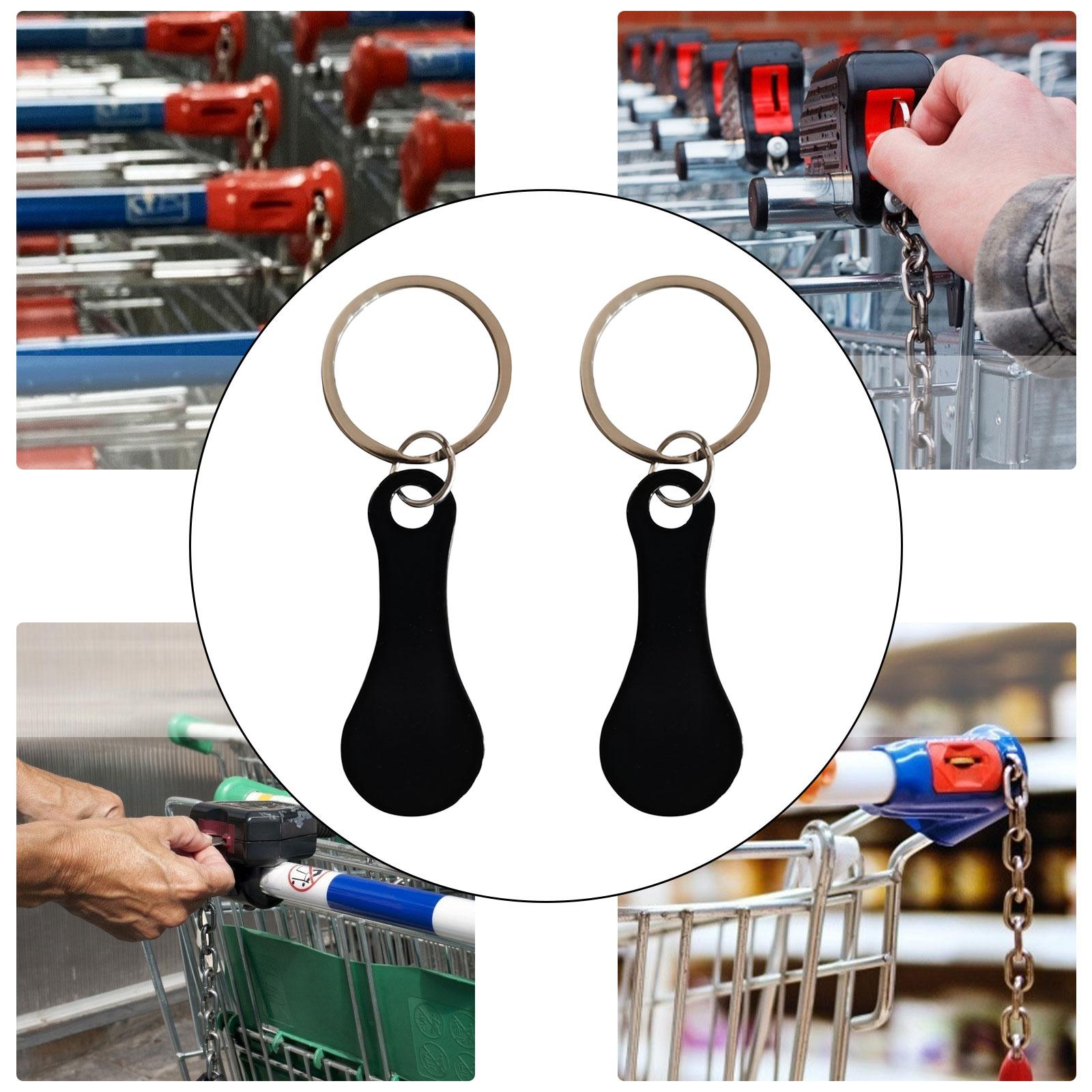 Shopping Trolley Tokens Metal Removable Stable Decorative Portable Key Rings 2 Pieces