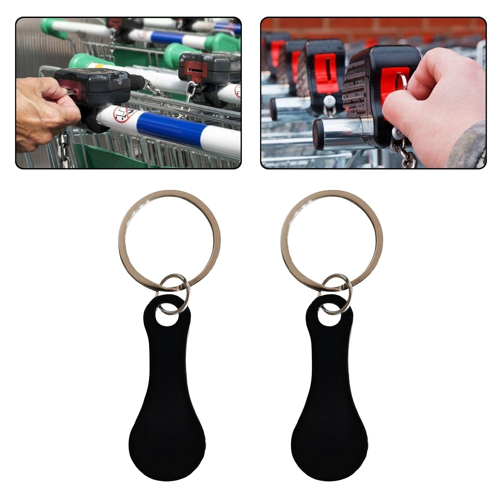 Shopping Trolley Tokens Metal Removable Stable Decorative Portable Key Rings 2 Pieces