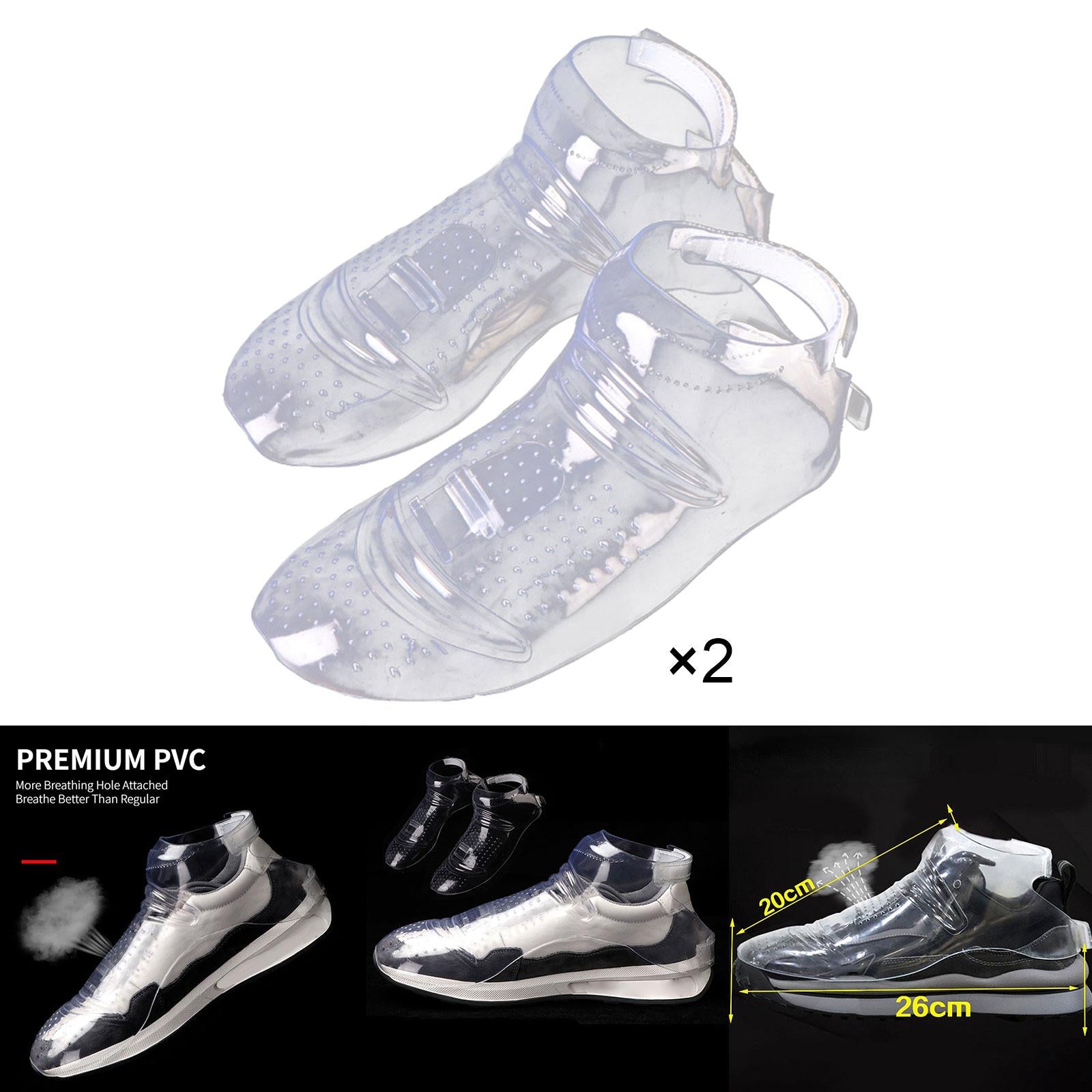 Barber Shoe Cover Transparent Hair Cutting Overshoe for Hair Dye or Hair Cut Salon 2 Pairs