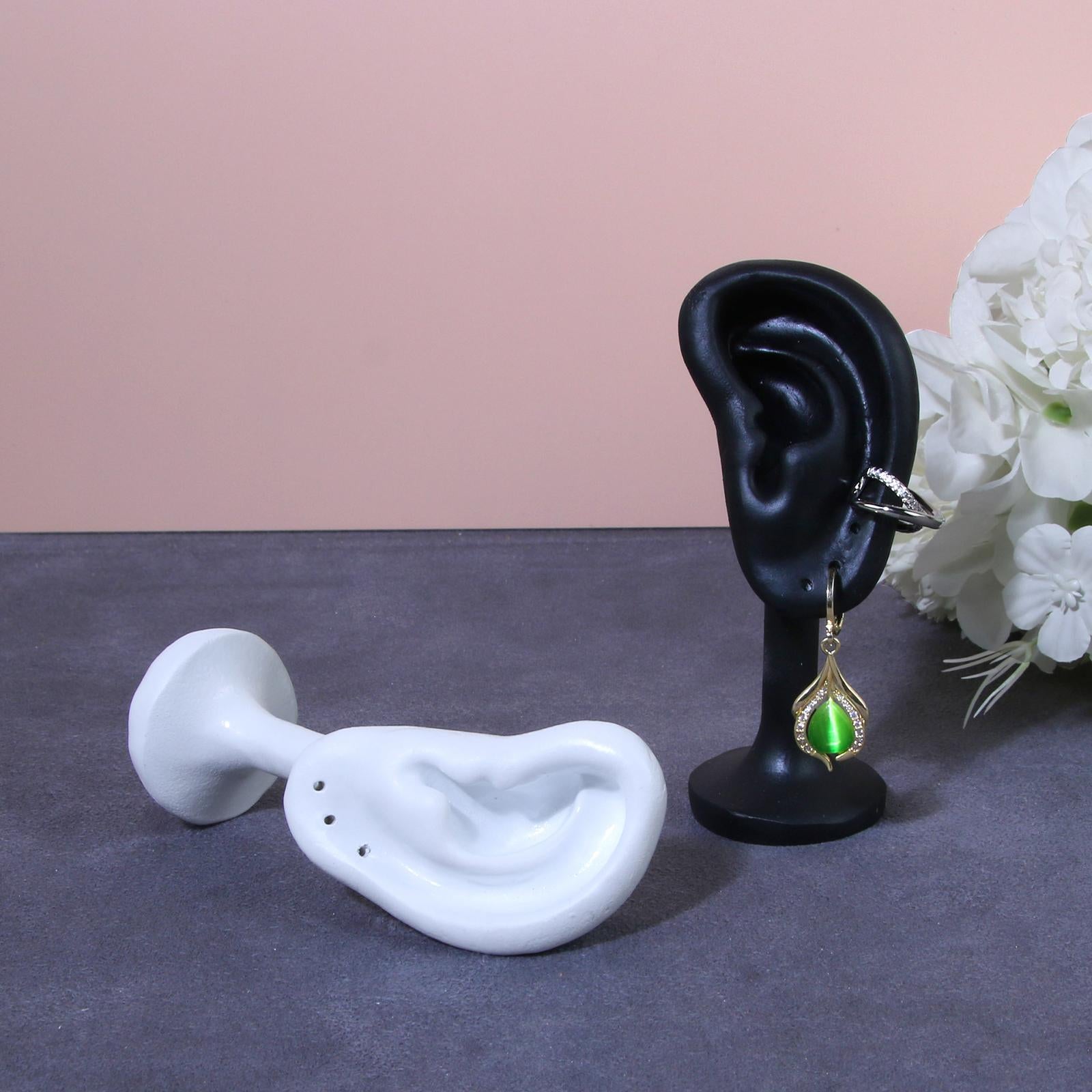 Earring Display Stand Resin Ear Shape Delicate Simulation Ear Stand White