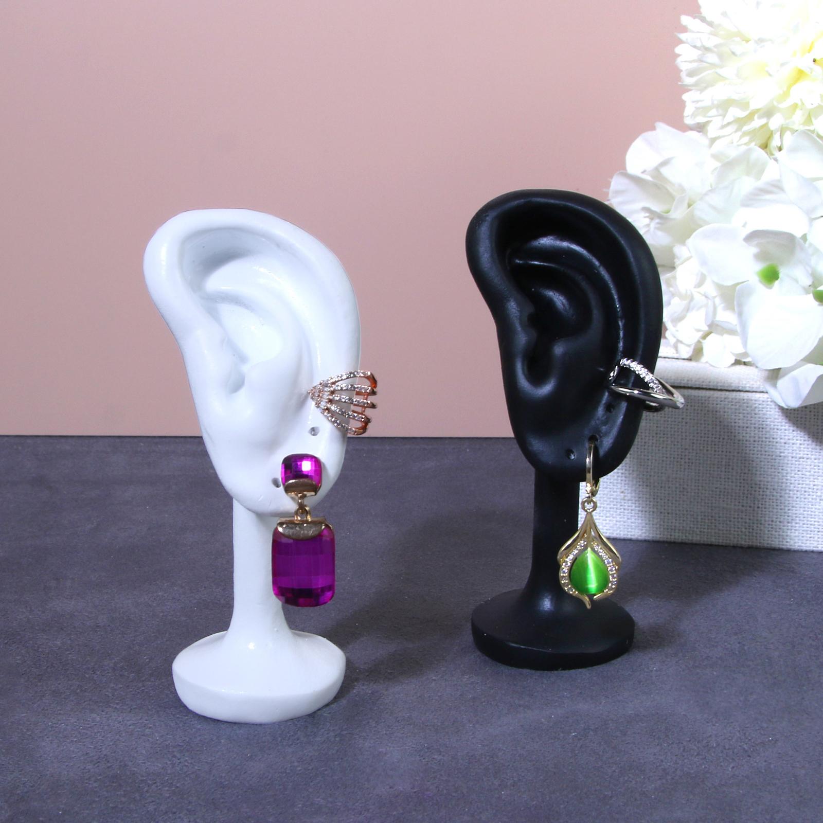 Earring Display Stand Resin Ear Shape Delicate Simulation Ear Stand White