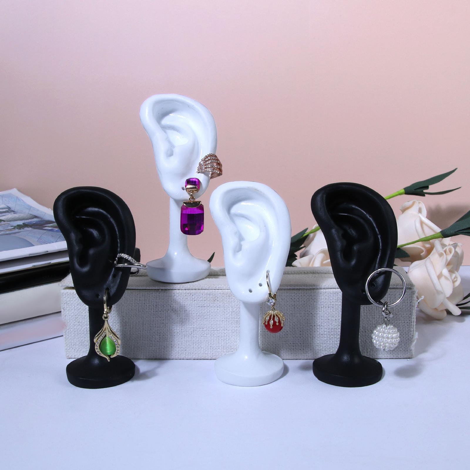 Earring Display Stand Resin Ear Shape Delicate Simulation Ear Stand White