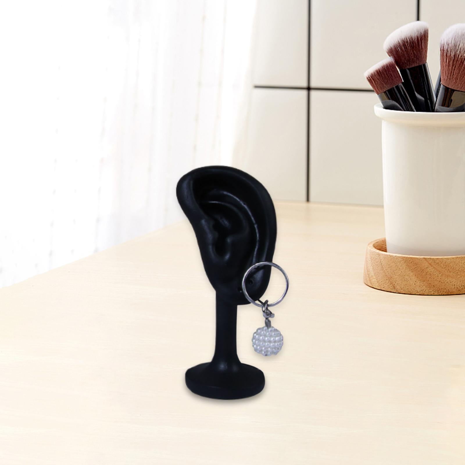 Earring Display Stand Resin Ear Shape Delicate Simulation Ear Stand Black