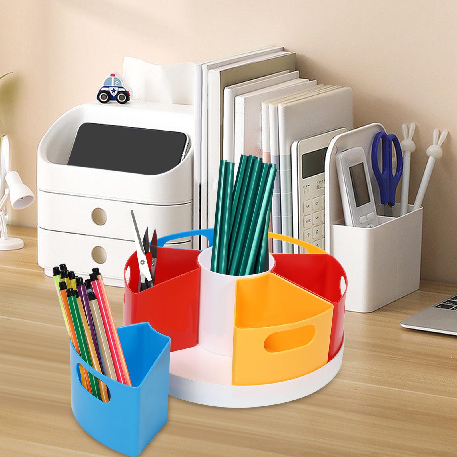 360 Degree Rotating Organizers Makeup Brush Bin for Art Supplies Office