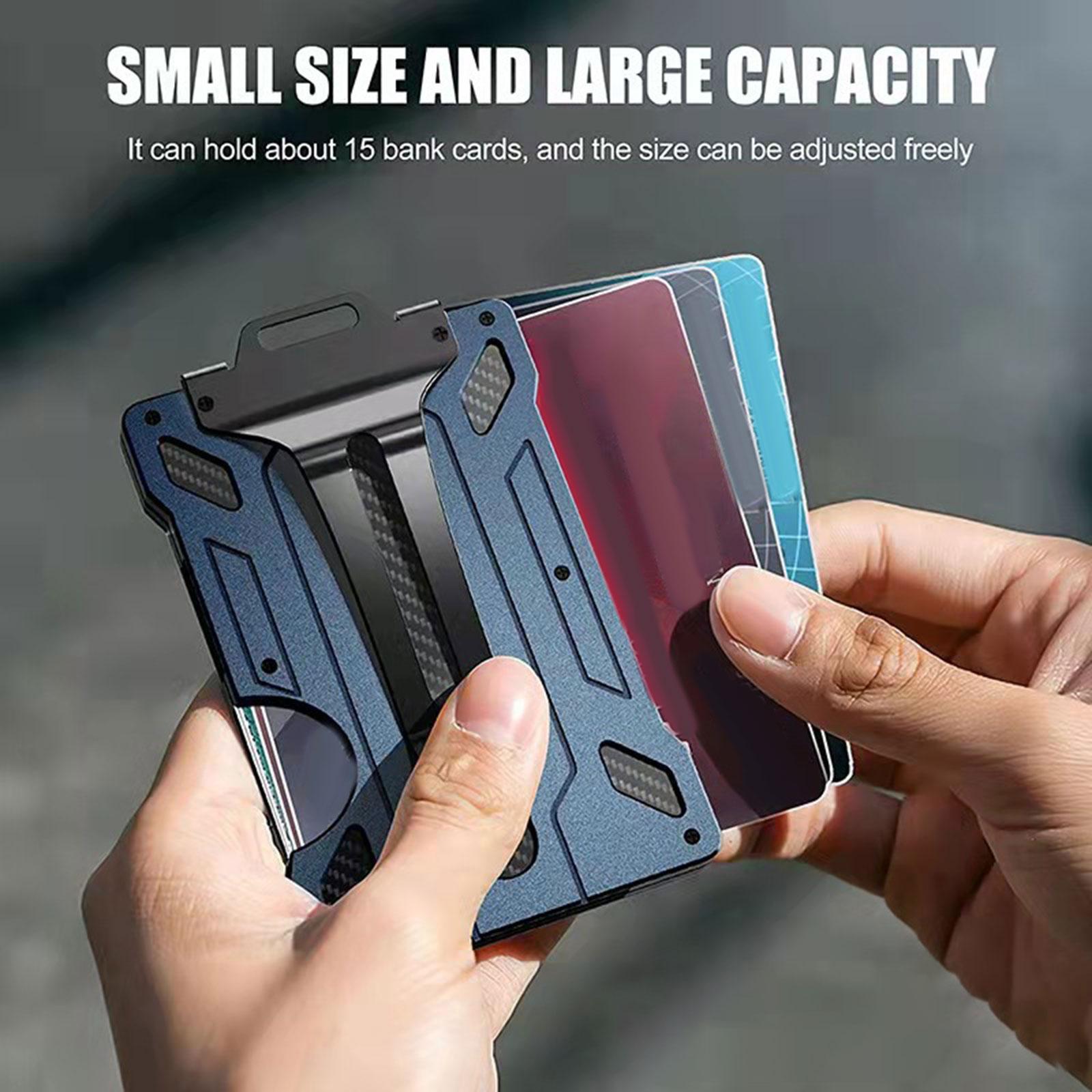 Aluminum Alloy Slim Wallet Credit Card Holder Case Money Clip for Men Black