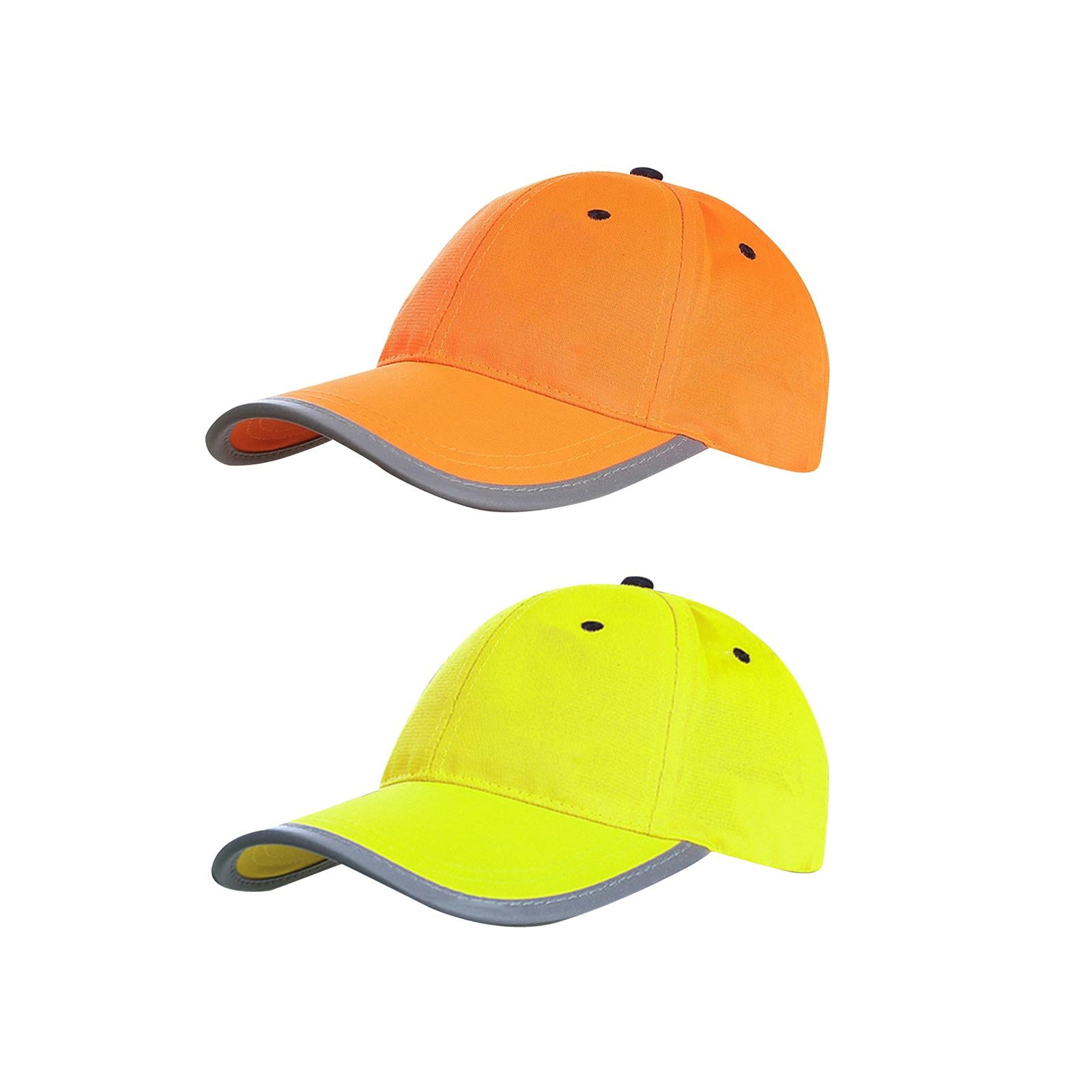 Safety Fluorescent Cap Bright Neon Color Washable Casual Halloween Cap Orange