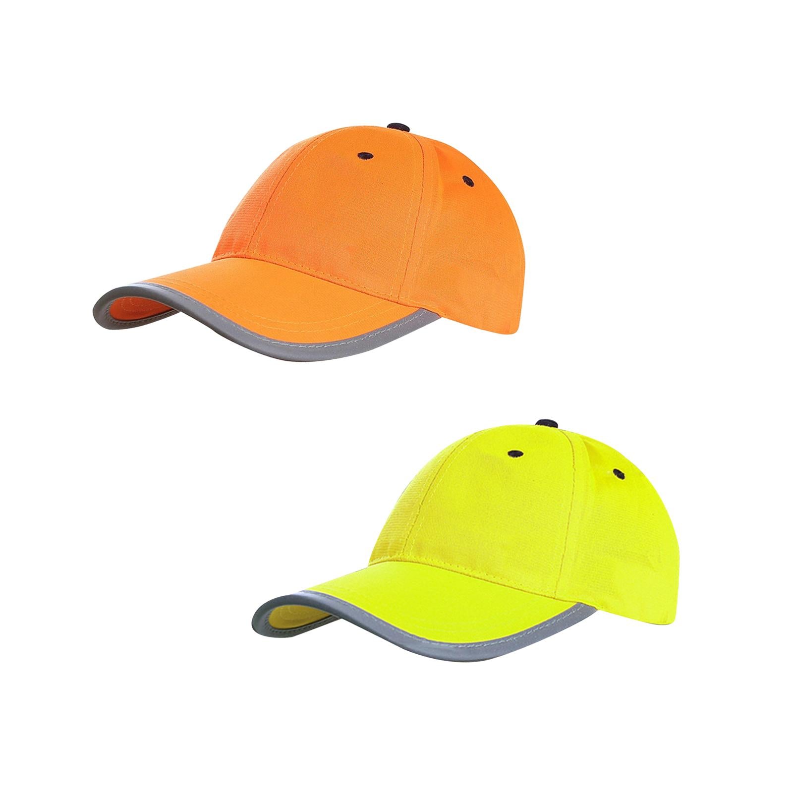 Safety Fluorescent Cap Bright Neon Color Washable Casual Halloween Cap Orange