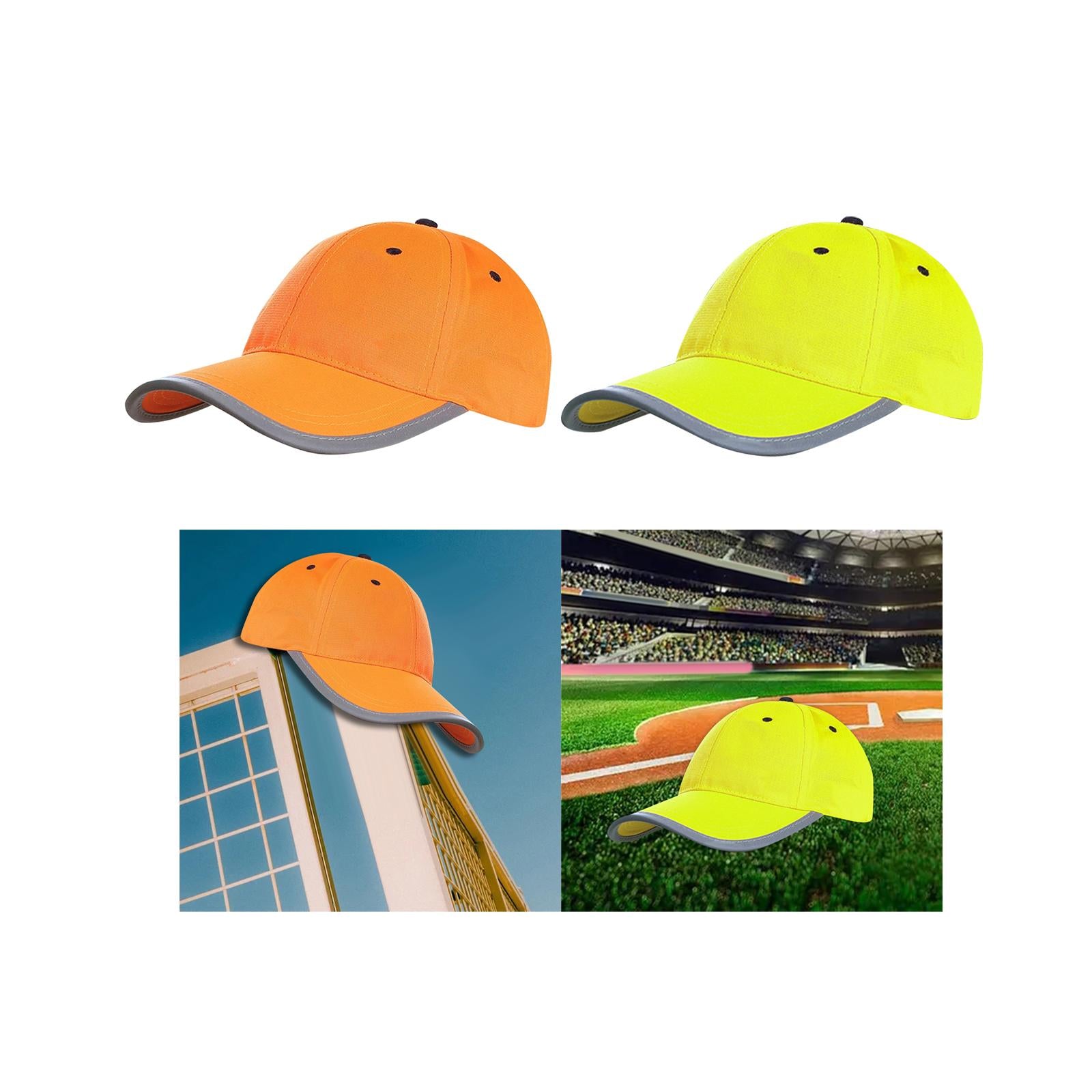 Safety Fluorescent Cap Bright Neon Color Washable Casual Halloween Cap Orange