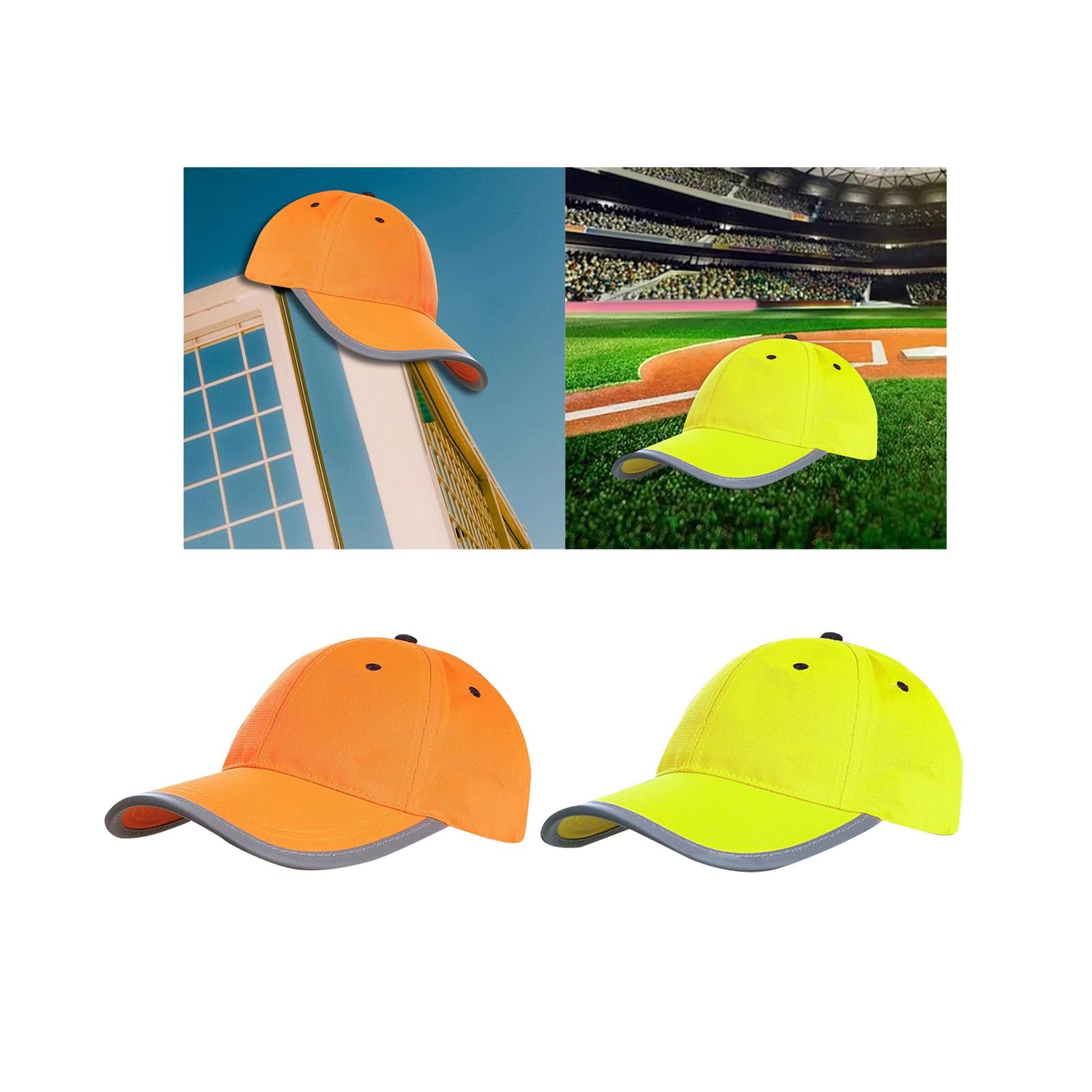 Safety Fluorescent Cap Bright Neon Color Washable Casual Halloween Cap Orange