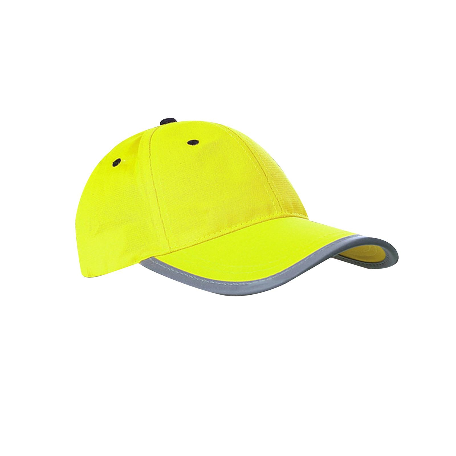 Safety Fluorescent Cap Bright Neon Color Washable Casual Halloween Cap Yellow