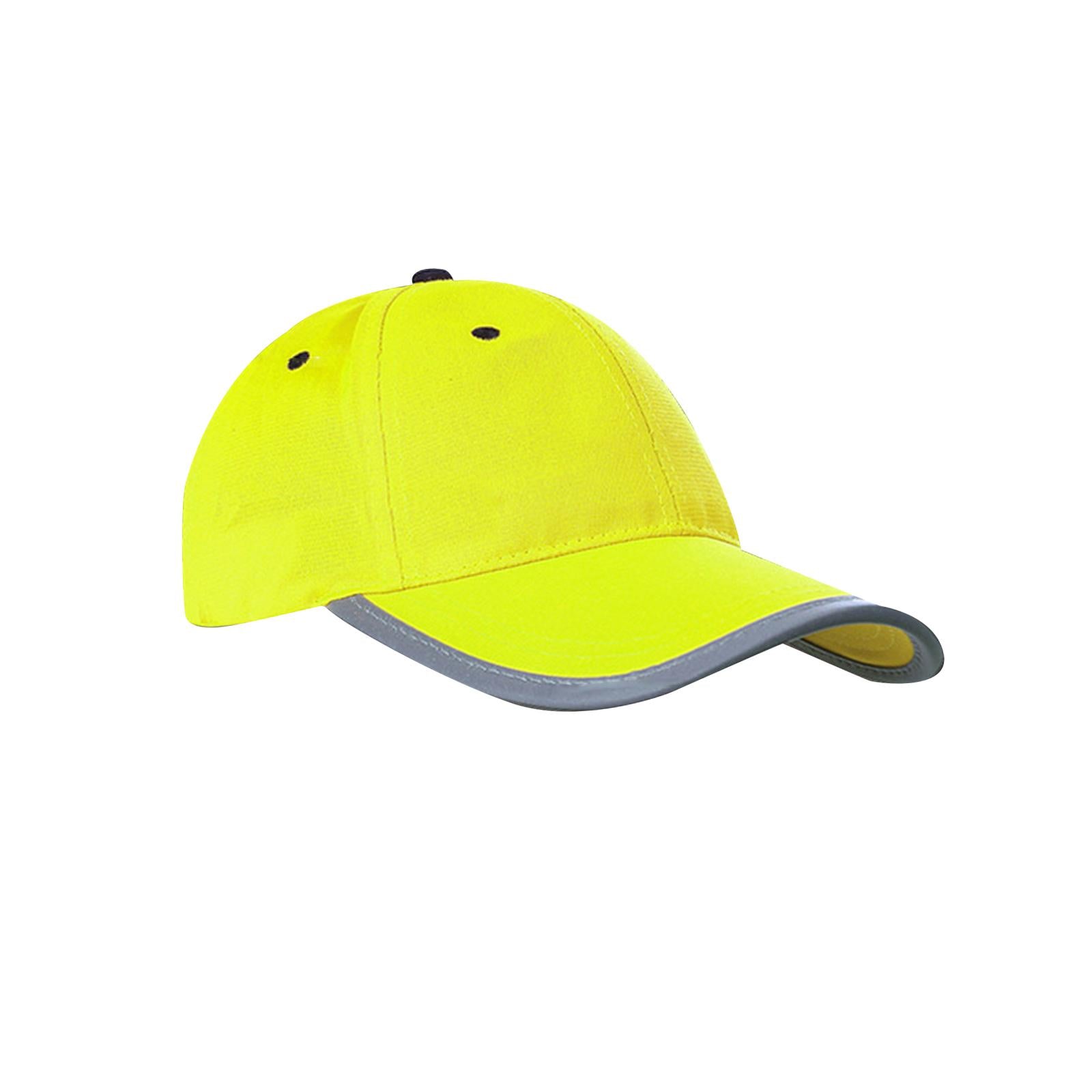 Safety Fluorescent Cap Bright Neon Color Washable Casual Halloween Cap Yellow