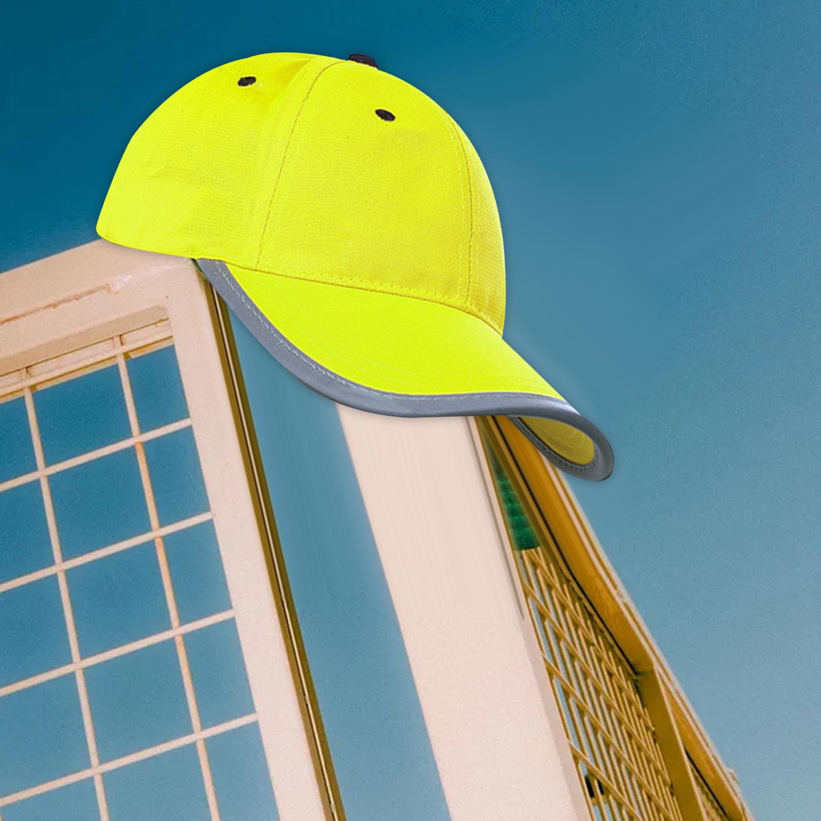 Safety Fluorescent Cap Bright Neon Color Washable Casual Halloween Cap Yellow