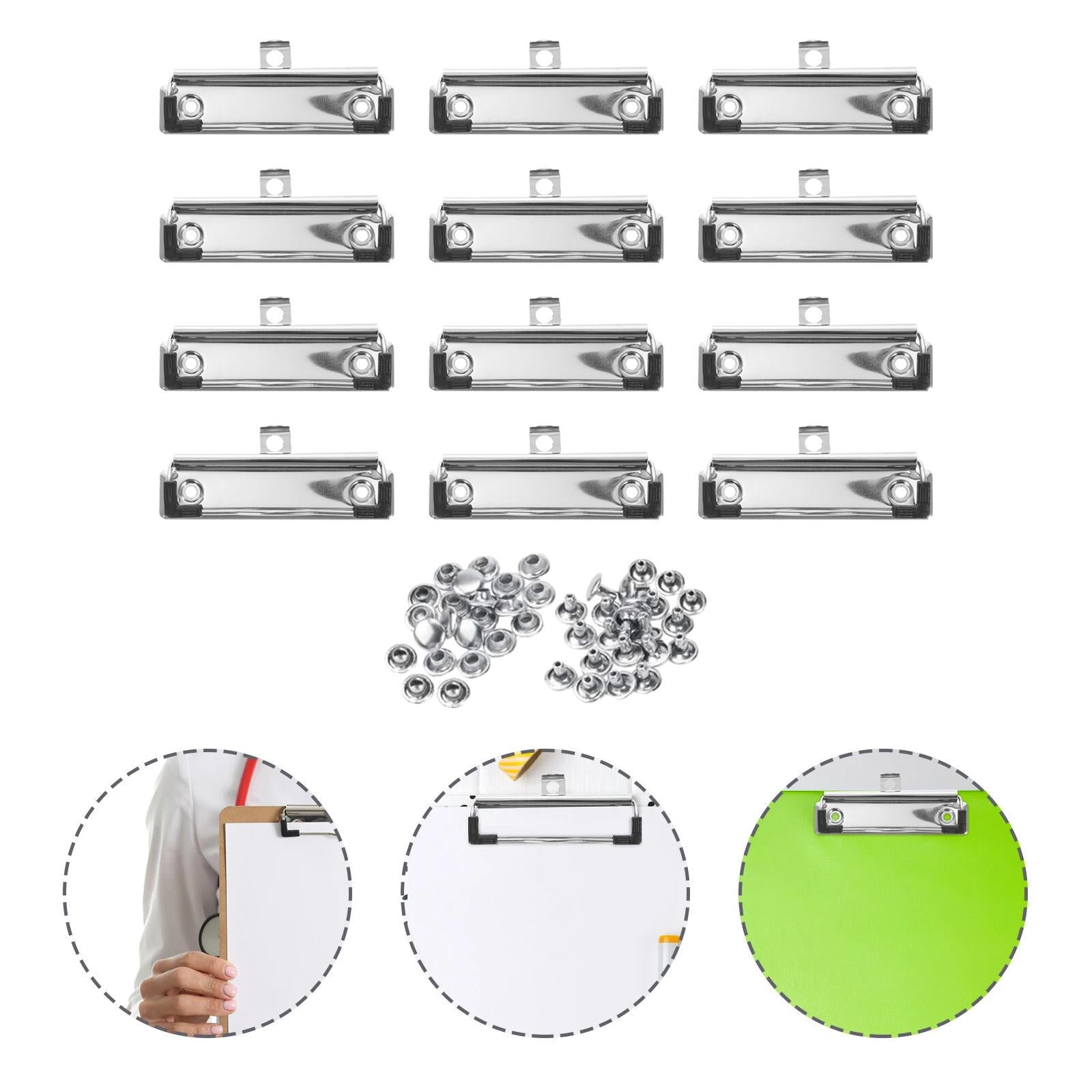 12 Pieces Clips for Clipboard Low Profile Clipboard Clips for Classroom Business