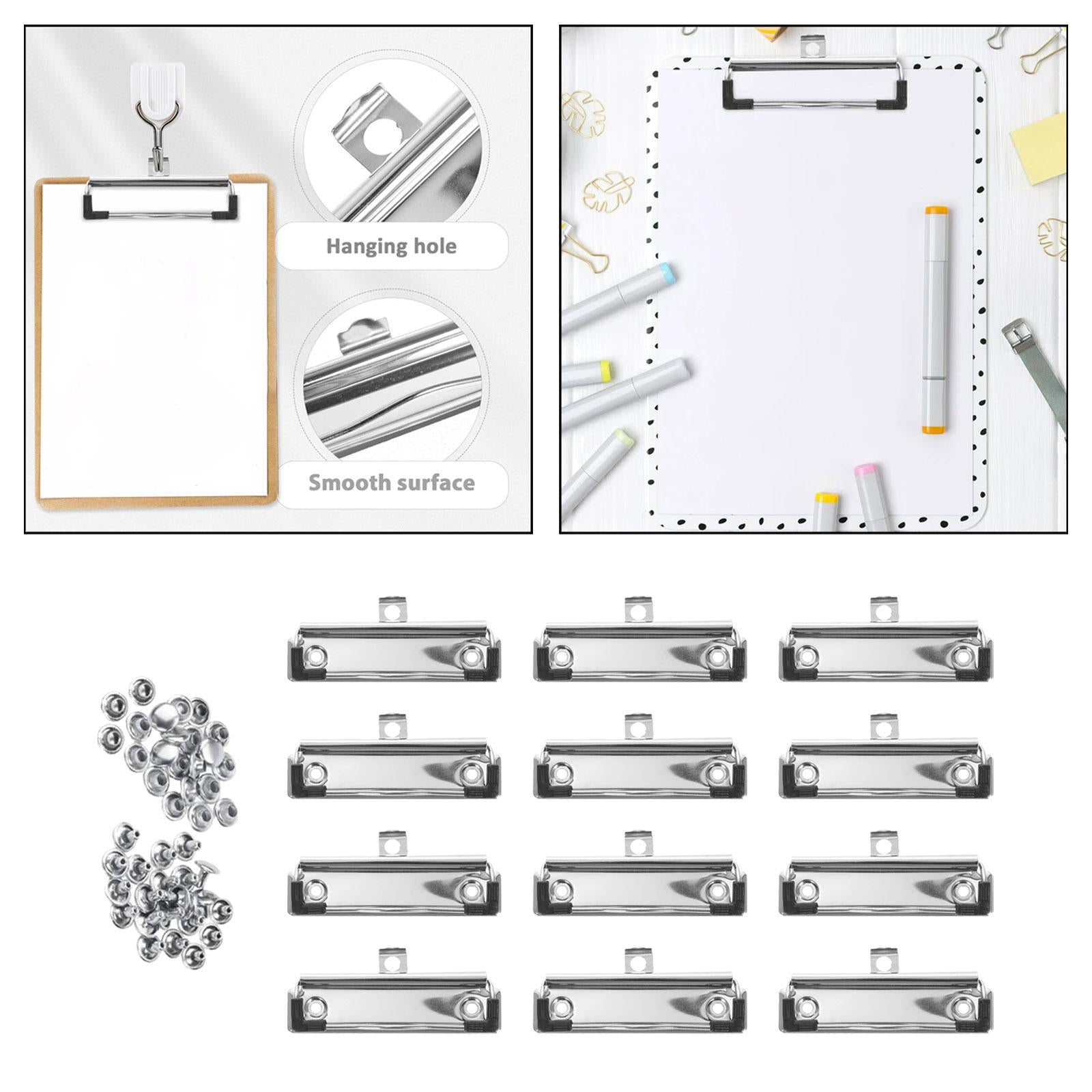 12 Pieces Clips for Clipboard Low Profile Clipboard Clips for Classroom Business