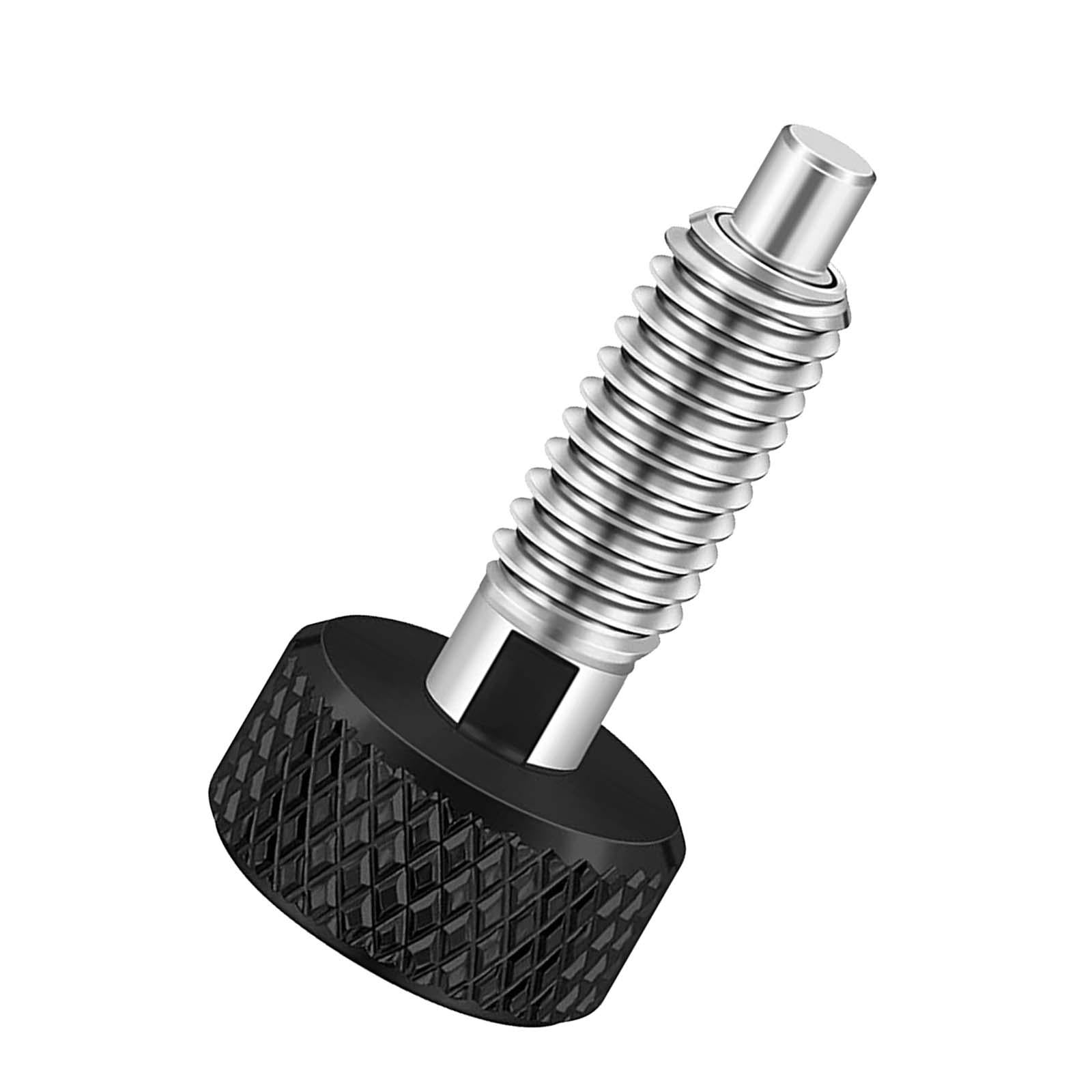 Hand Retractable Spring Plunger with Knurled Handle for Chassis Engine Rooms black