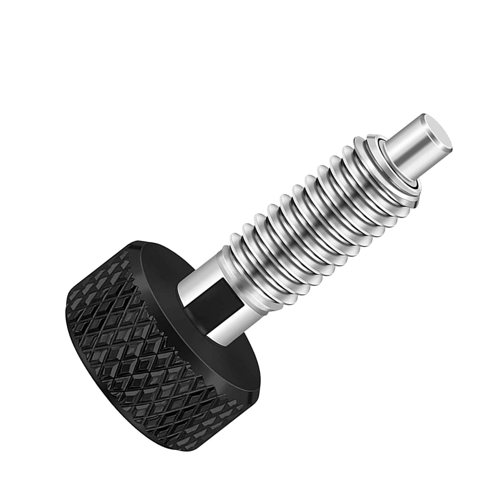 Hand Retractable Spring Plunger with Knurled Handle for Chassis Engine Rooms black