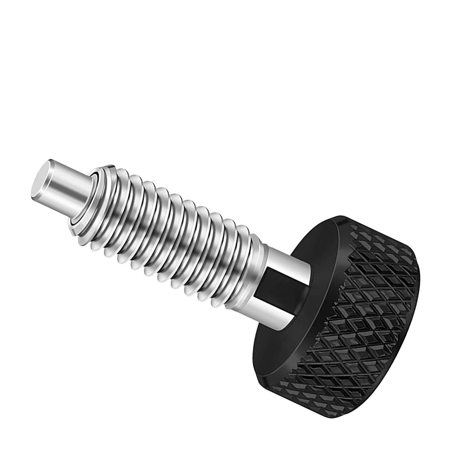 Hand Retractable Spring Plunger with Knurled Handle for Chassis Engine Rooms black