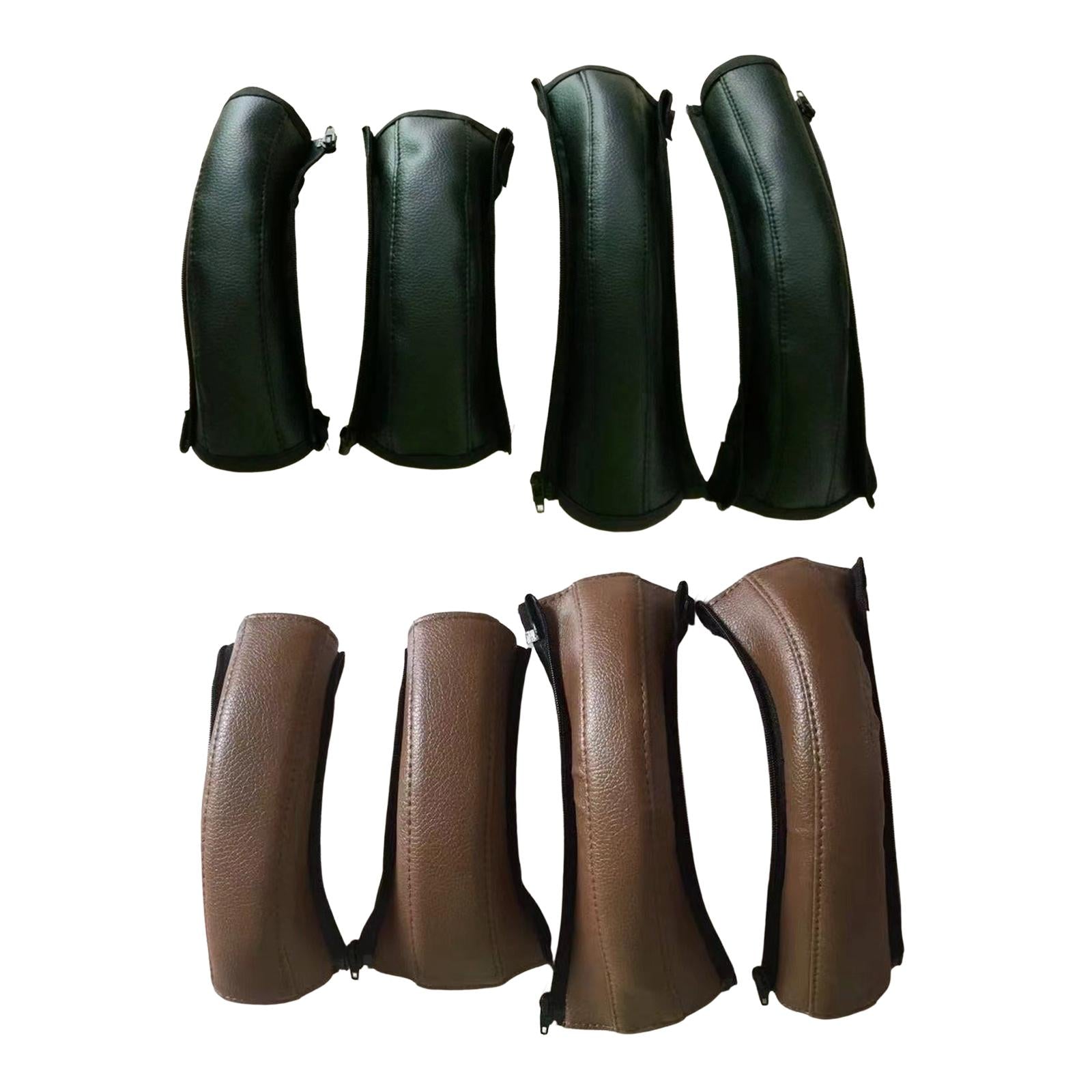 Baby Stroller Armrest Cover PU Leather Easy to Install for Bar Pram Suitcase Black
