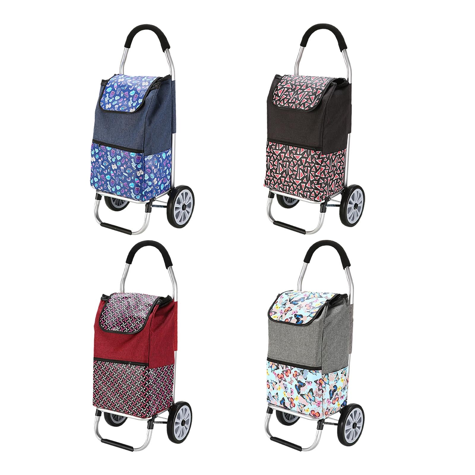 Luggage Trolley Cart Foldable Shopping Cart for Groceries for Transportation red