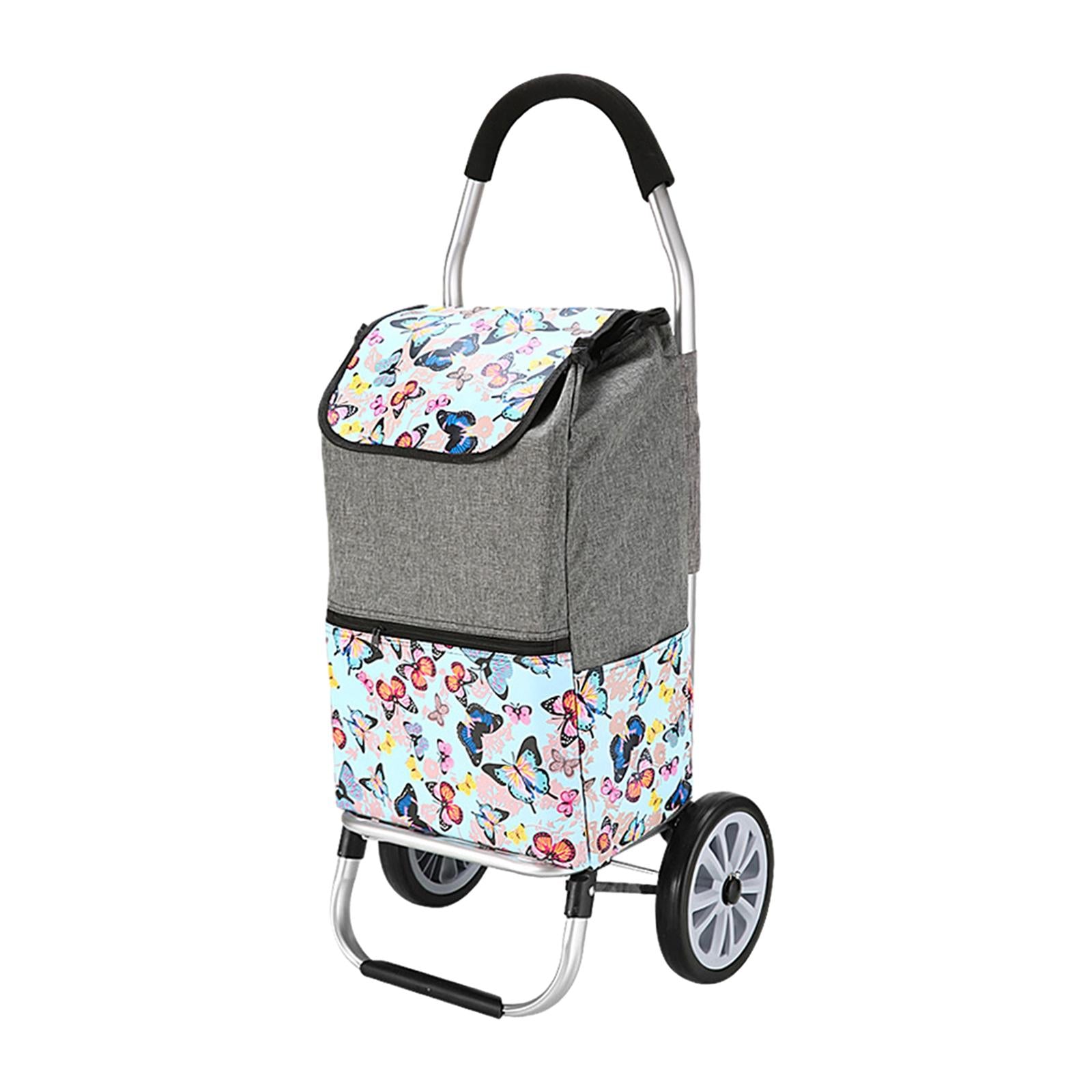 Luggage Trolley Cart Foldable Shopping Cart for Groceries for Transportation grey