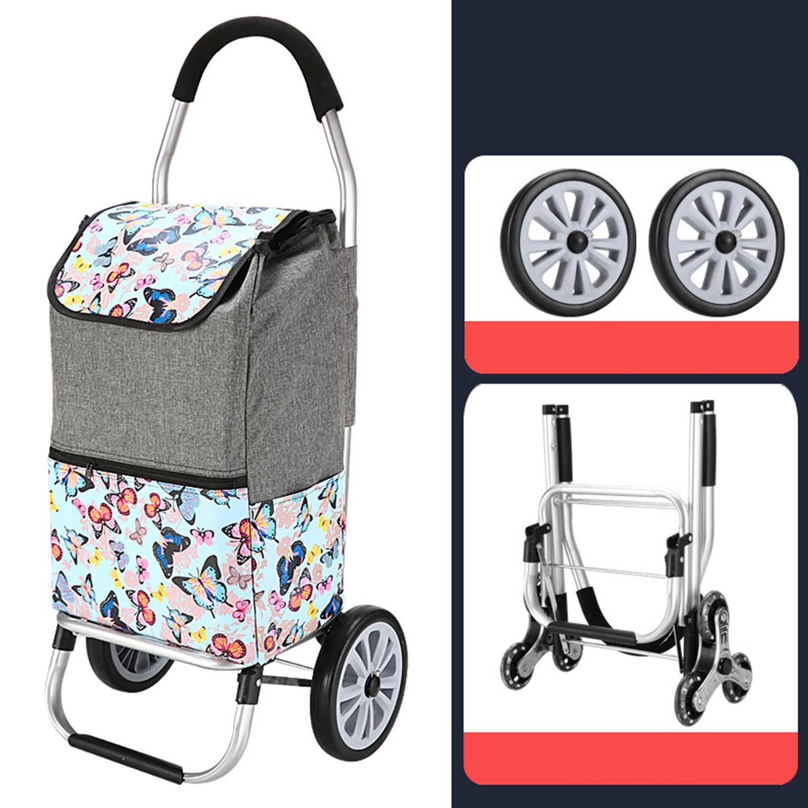 Luggage Trolley Cart Foldable Shopping Cart for Groceries for Transportation grey