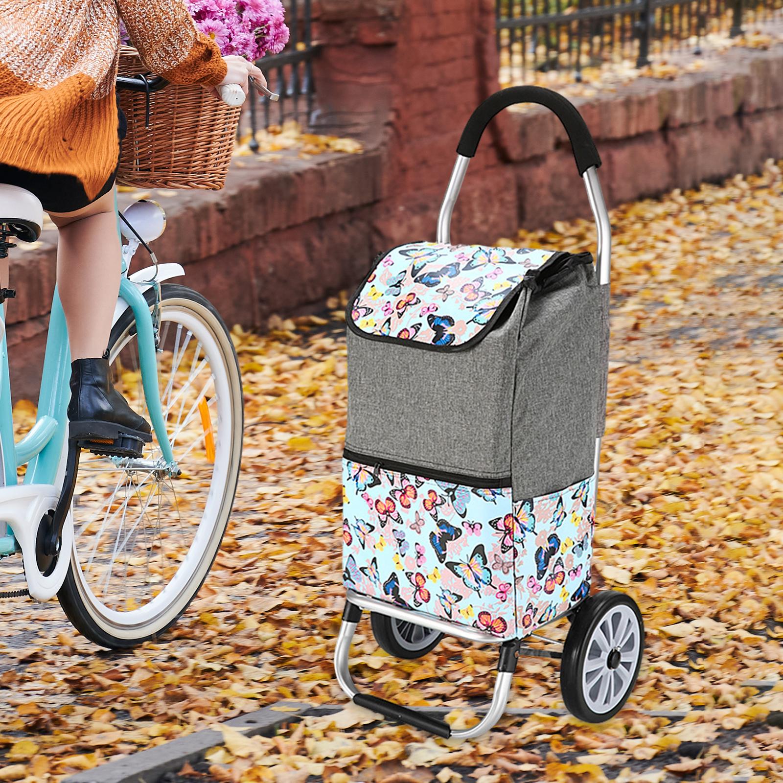 Luggage Trolley Cart Foldable Shopping Cart for Groceries for Transportation grey