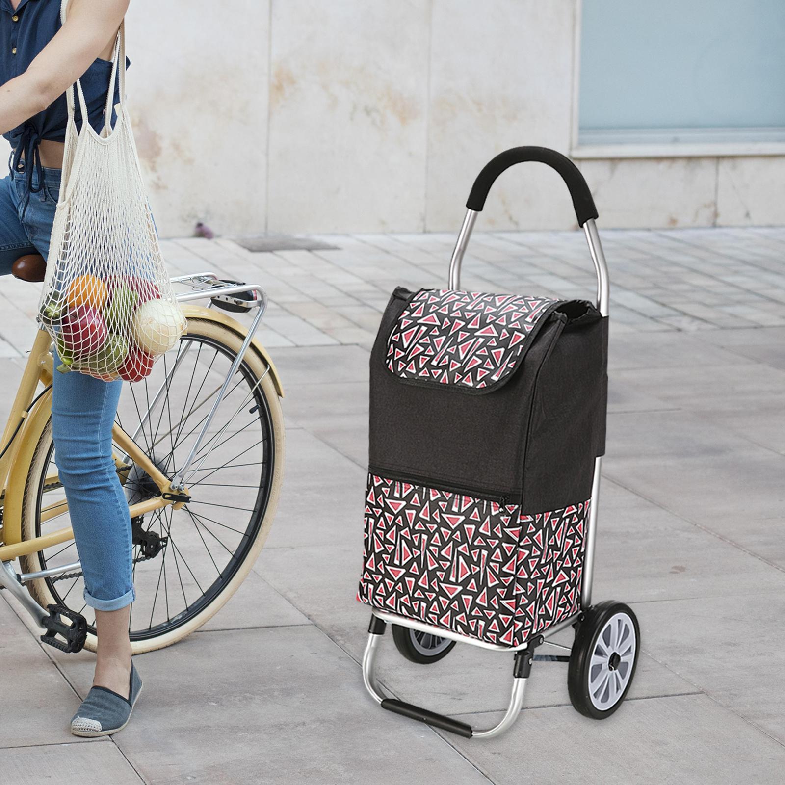Luggage Trolley Cart Foldable Shopping Cart for Groceries for Transportation black