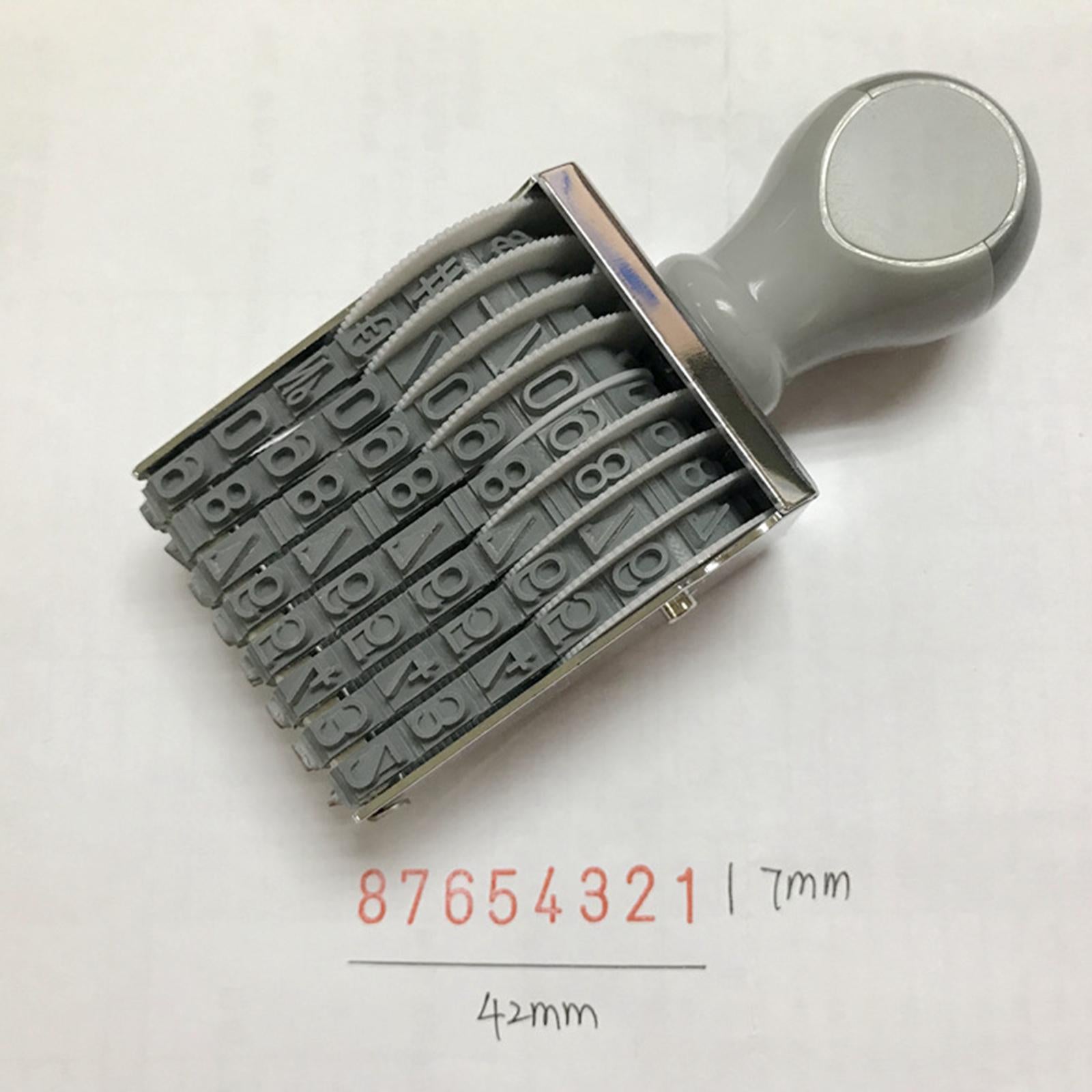 Rubber Number Stamp 8 Digit Trolley Roller Stamp for Date Stationery Planner