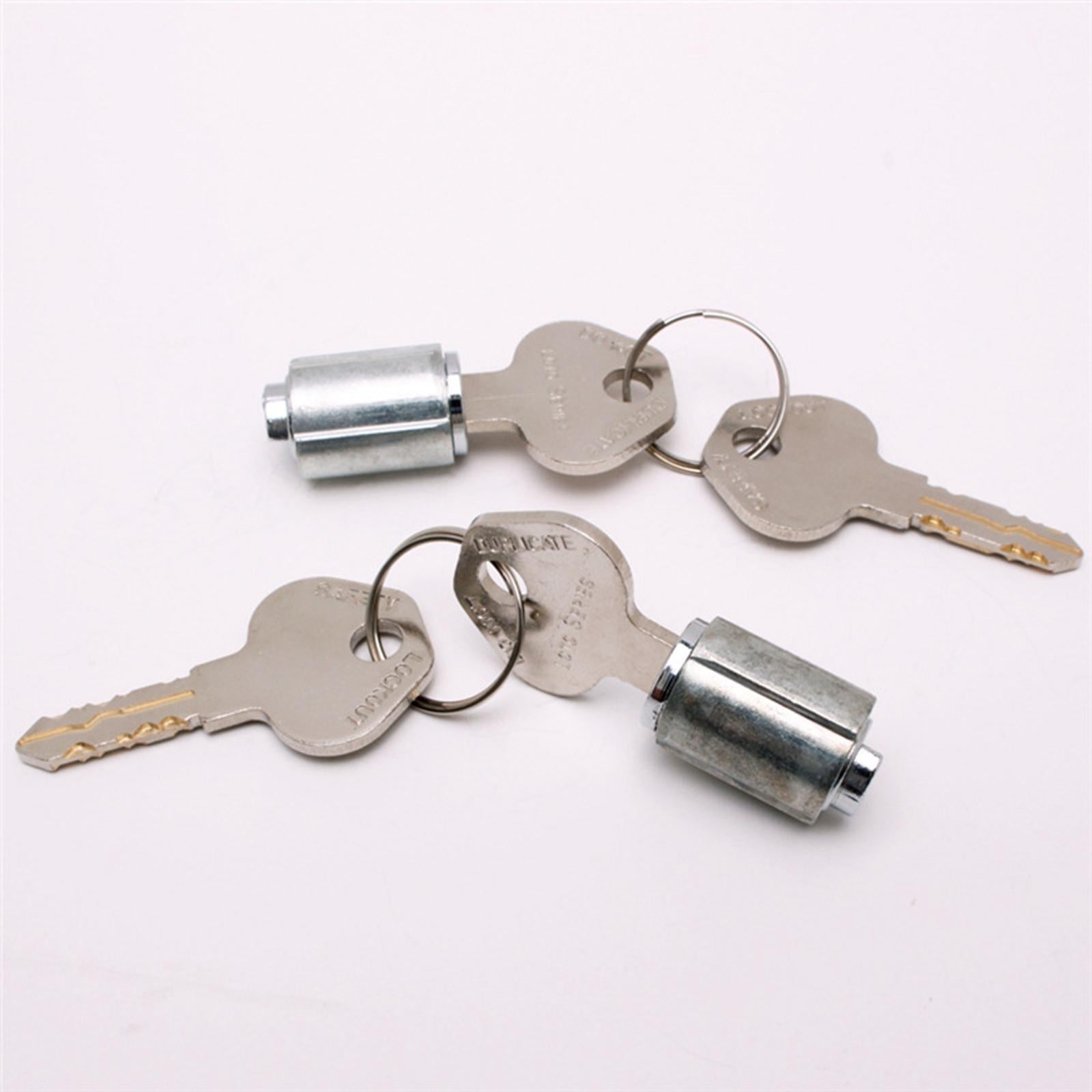 Cabinet Lock with Keys Refrigerator Lock Hasp Lock Cylinder Lock with 2 Keys