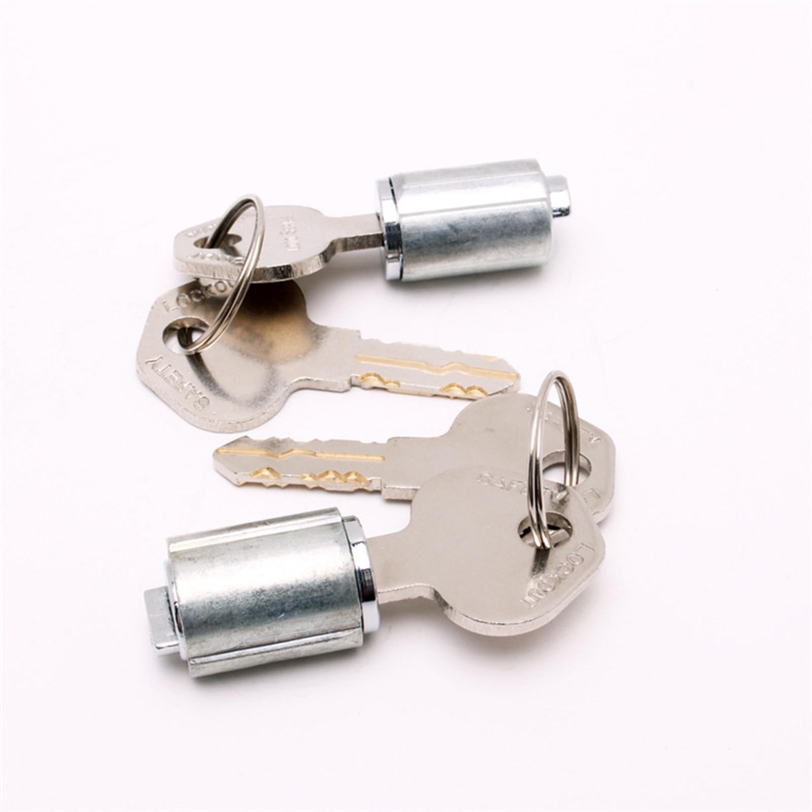 Cabinet Lock with Keys Refrigerator Lock Hasp Lock Cylinder Lock with 2 Keys