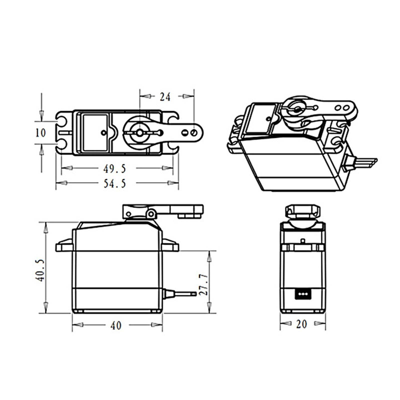 RC 25kg Digital Servo Gear Servo for Trucks 1/8 1/10 1/12 RC Car Model 180Degree